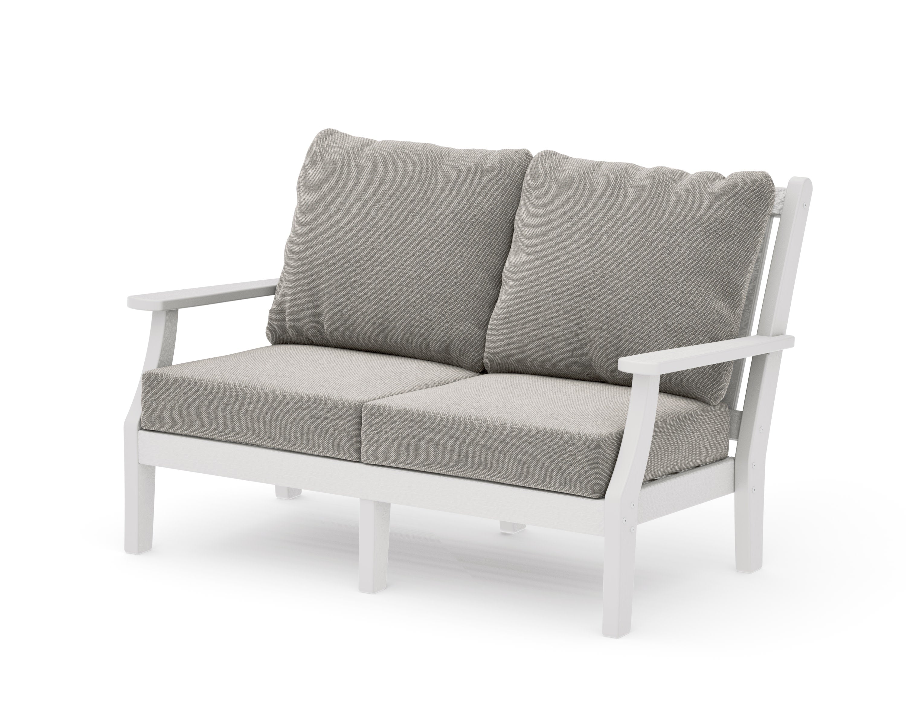 Wovendale Deep Seating Loveseat in Vintage White / Weathered Tweed