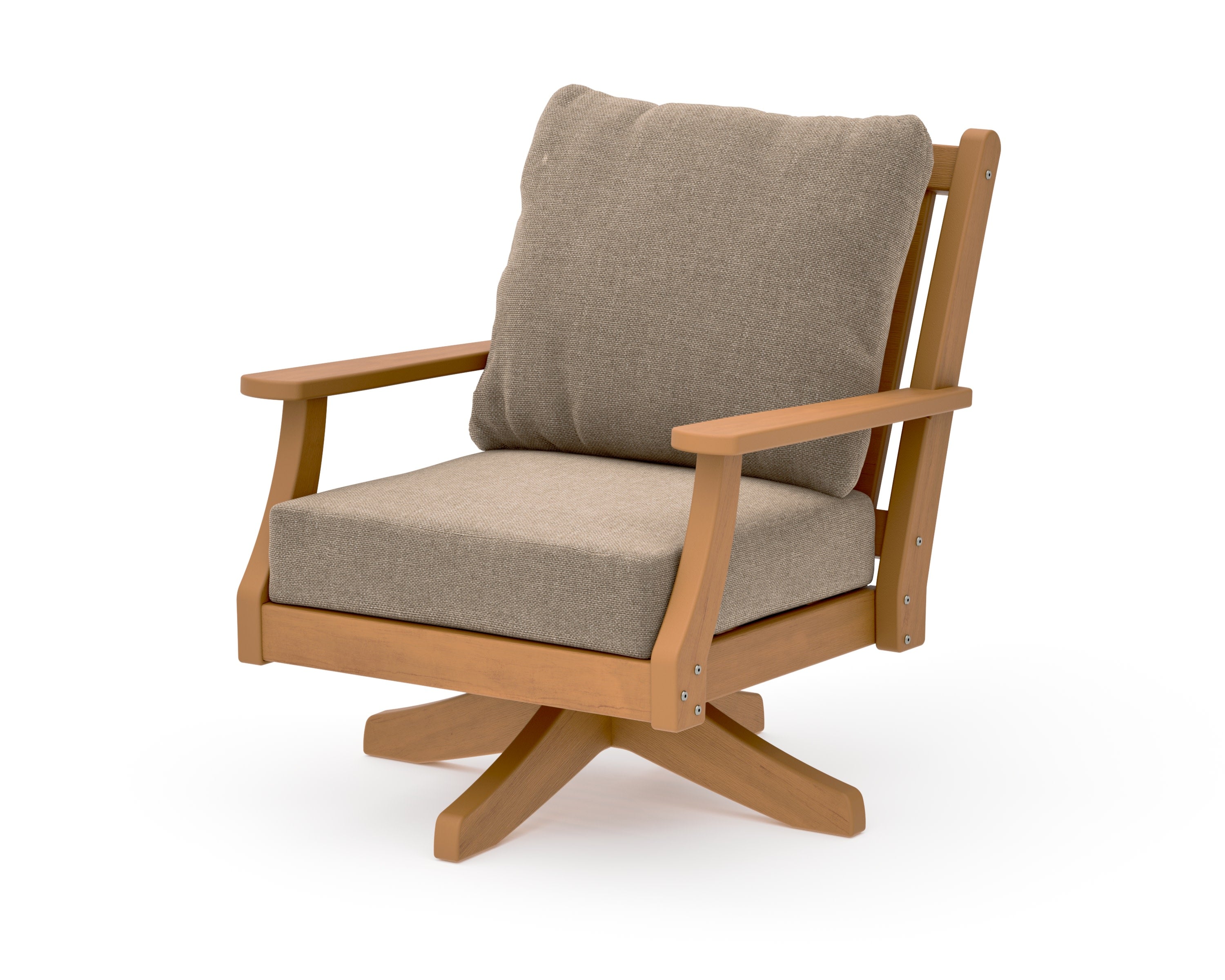 Wovendale Deep Seating Swivel Chair in Natural / Spiced Burlap