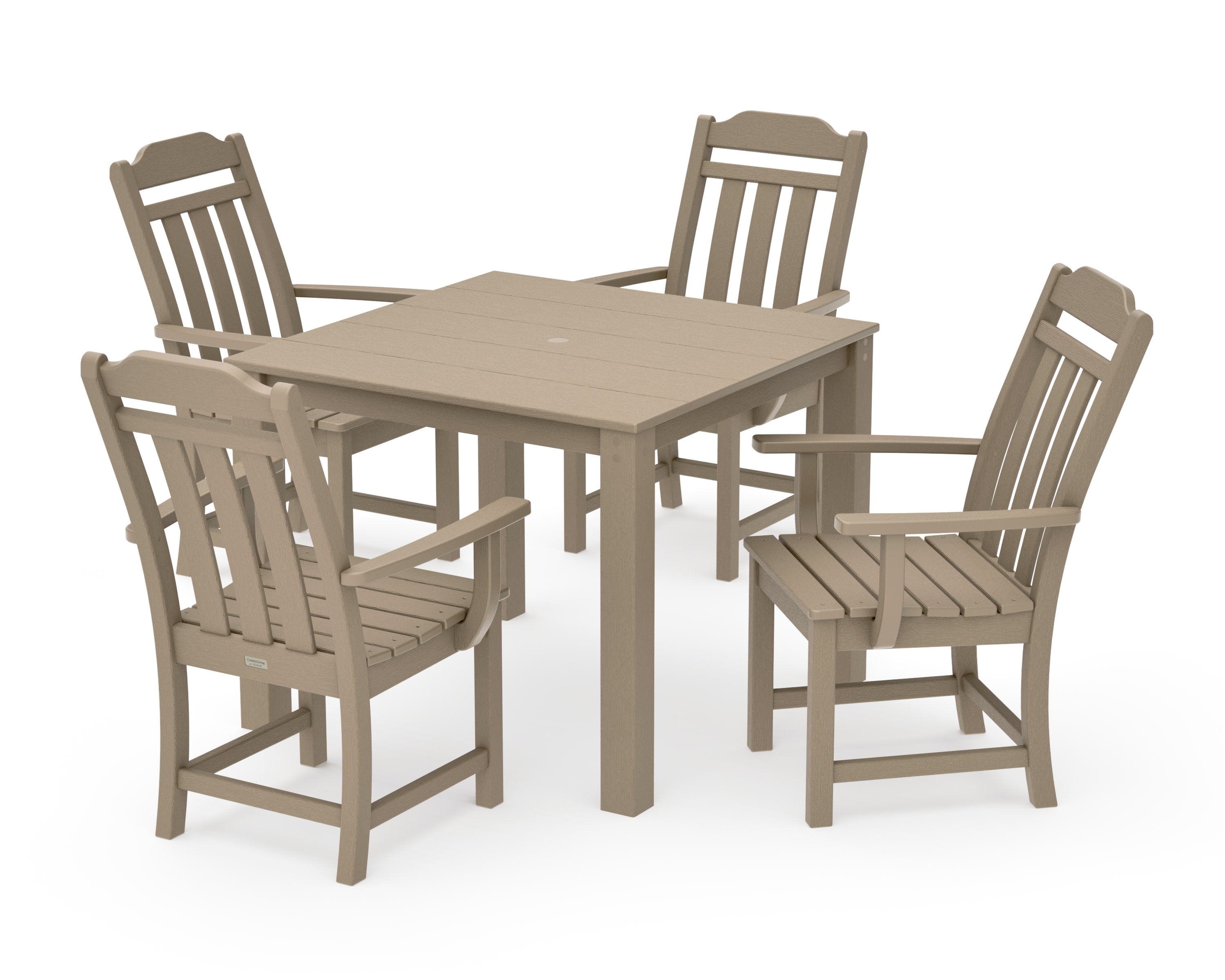 Cottage 5-Piece Parsons Dining Set in Vintage Sahara