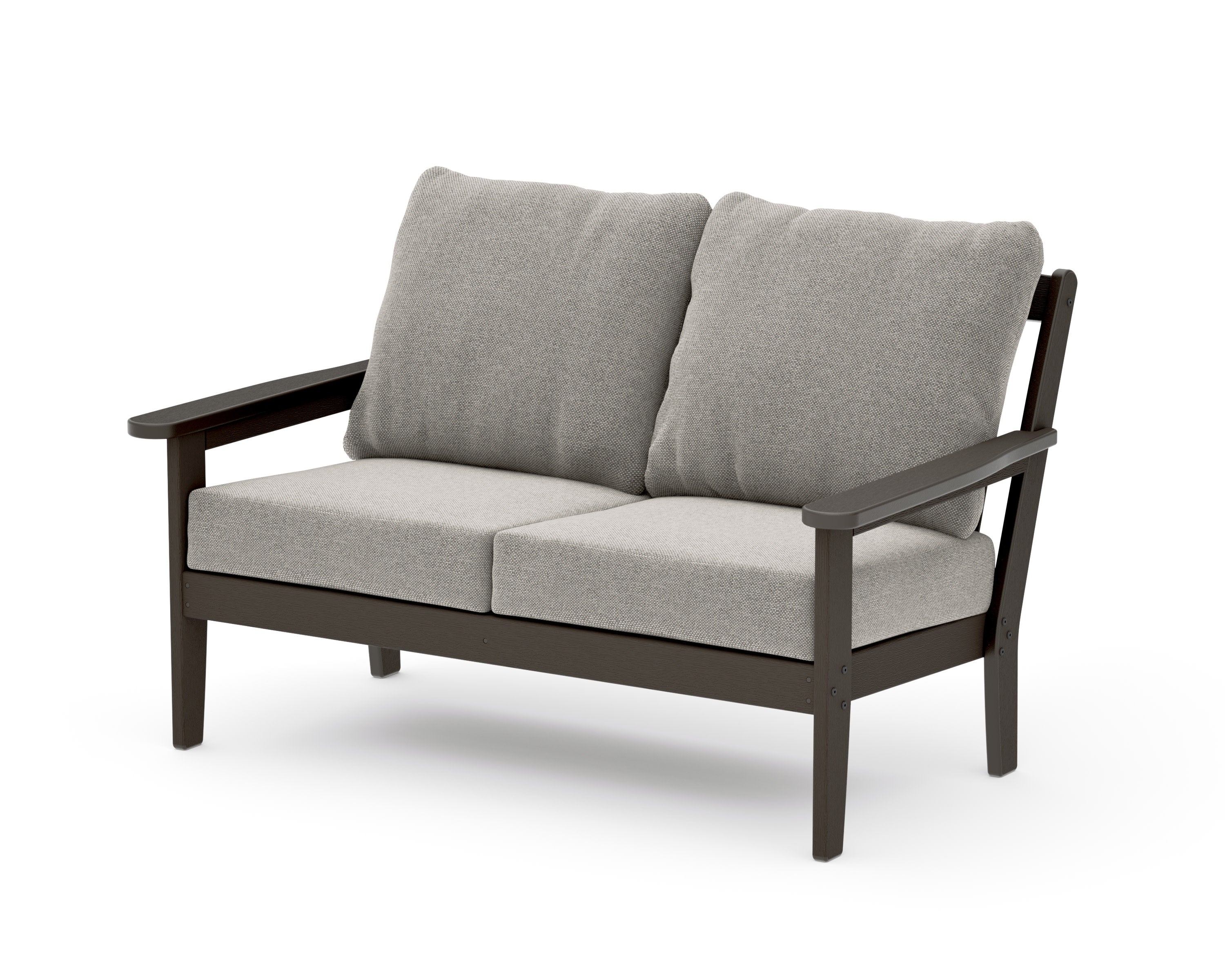Cottage Deep Seating Loveseat in Vintage Coffee / Weathered Tweed