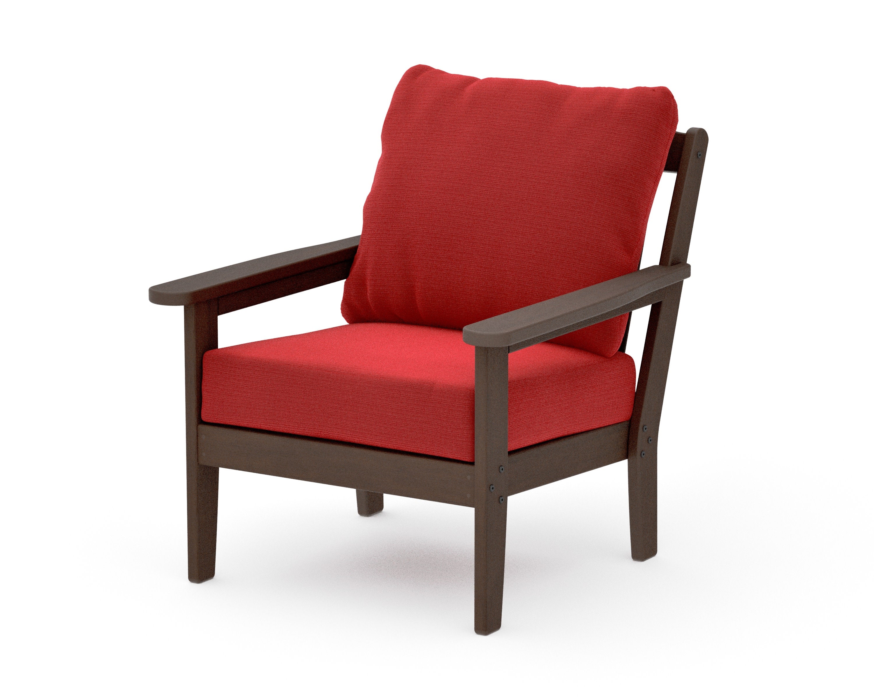 Cottage Deep Seating Chair in Kona / Crimson Linen