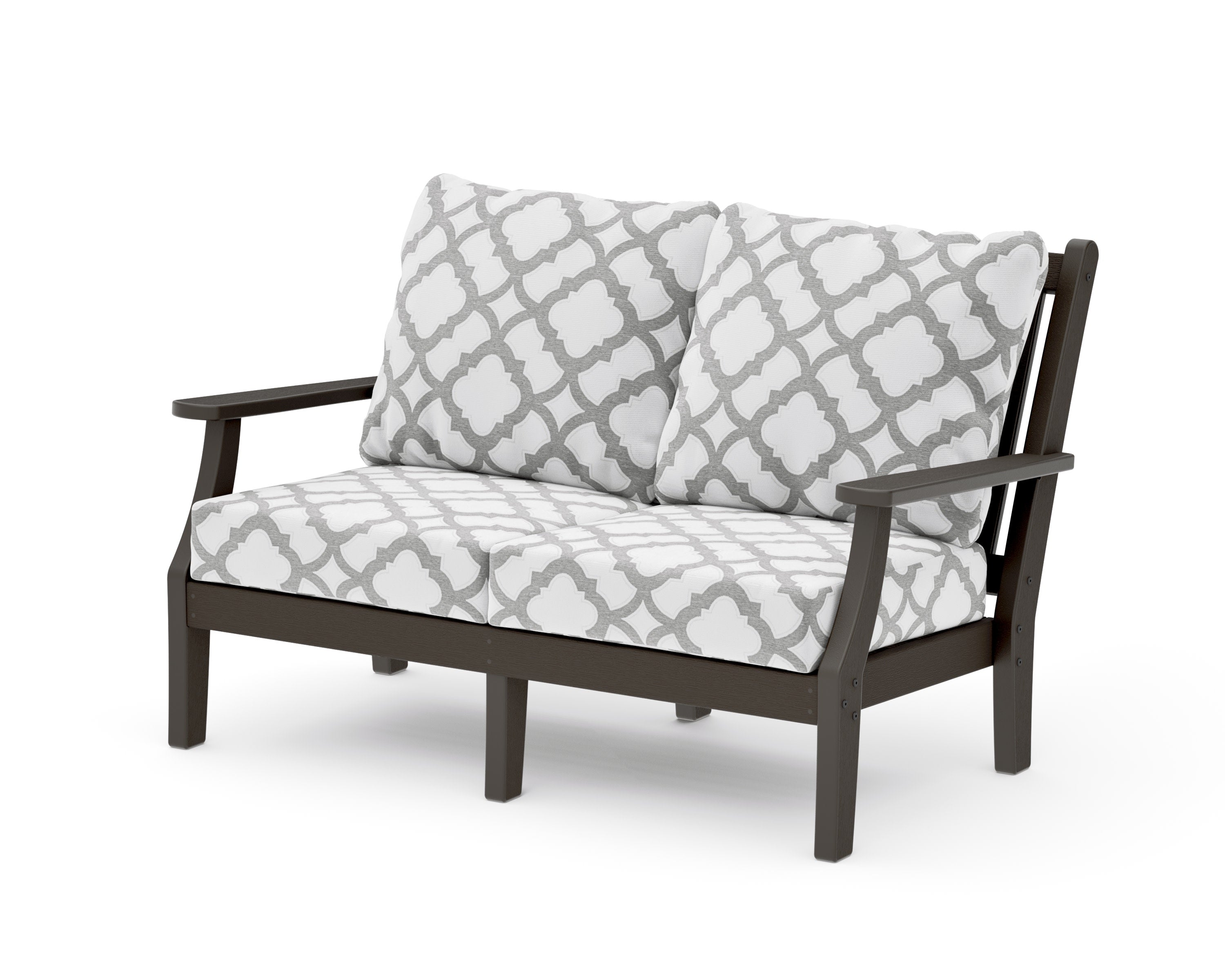 Wovendale Deep Seating Loveseat in Vintage Coffee / Trellis Grey Mist