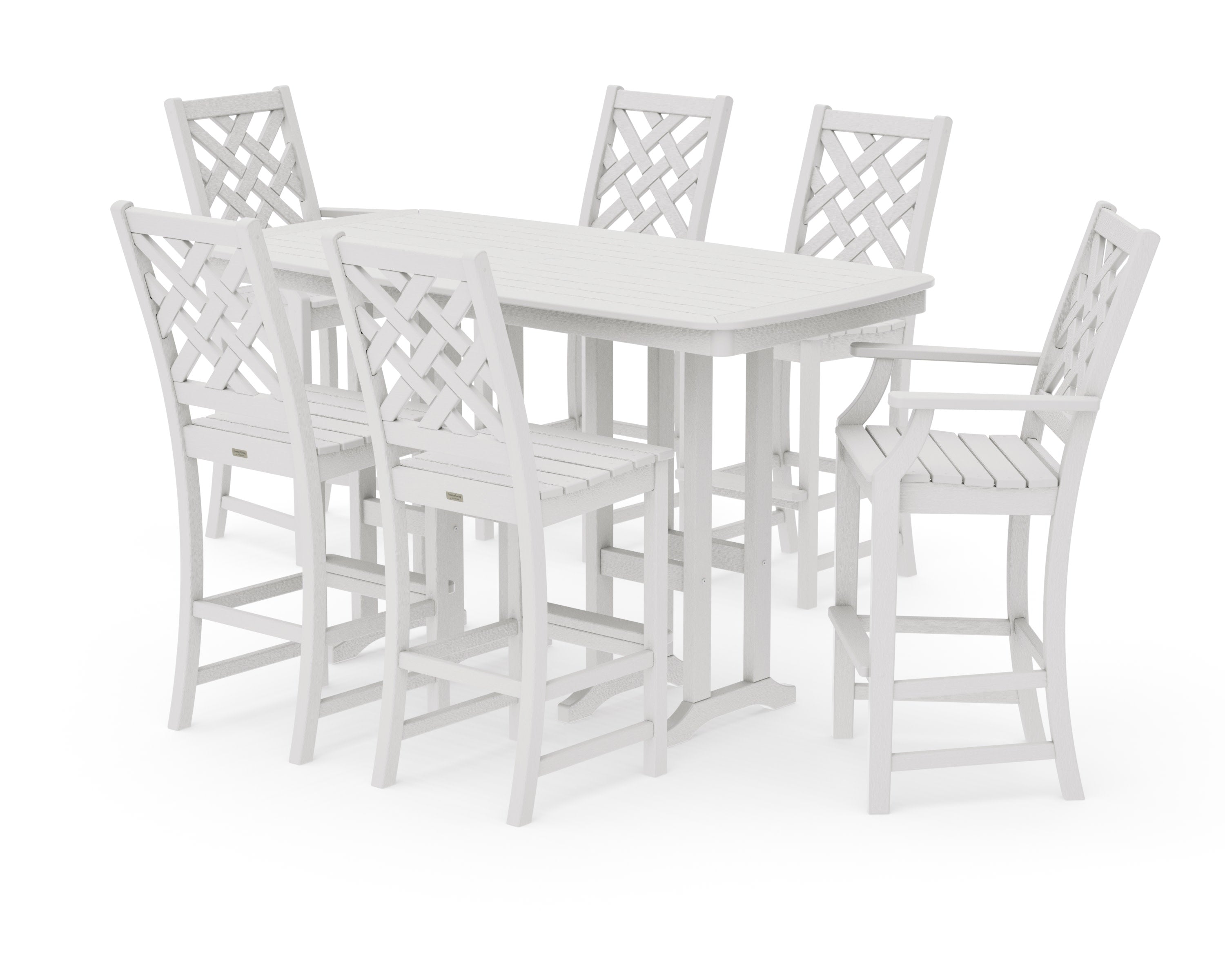 Wovendale 7-Piece Bar Set in Vintage White