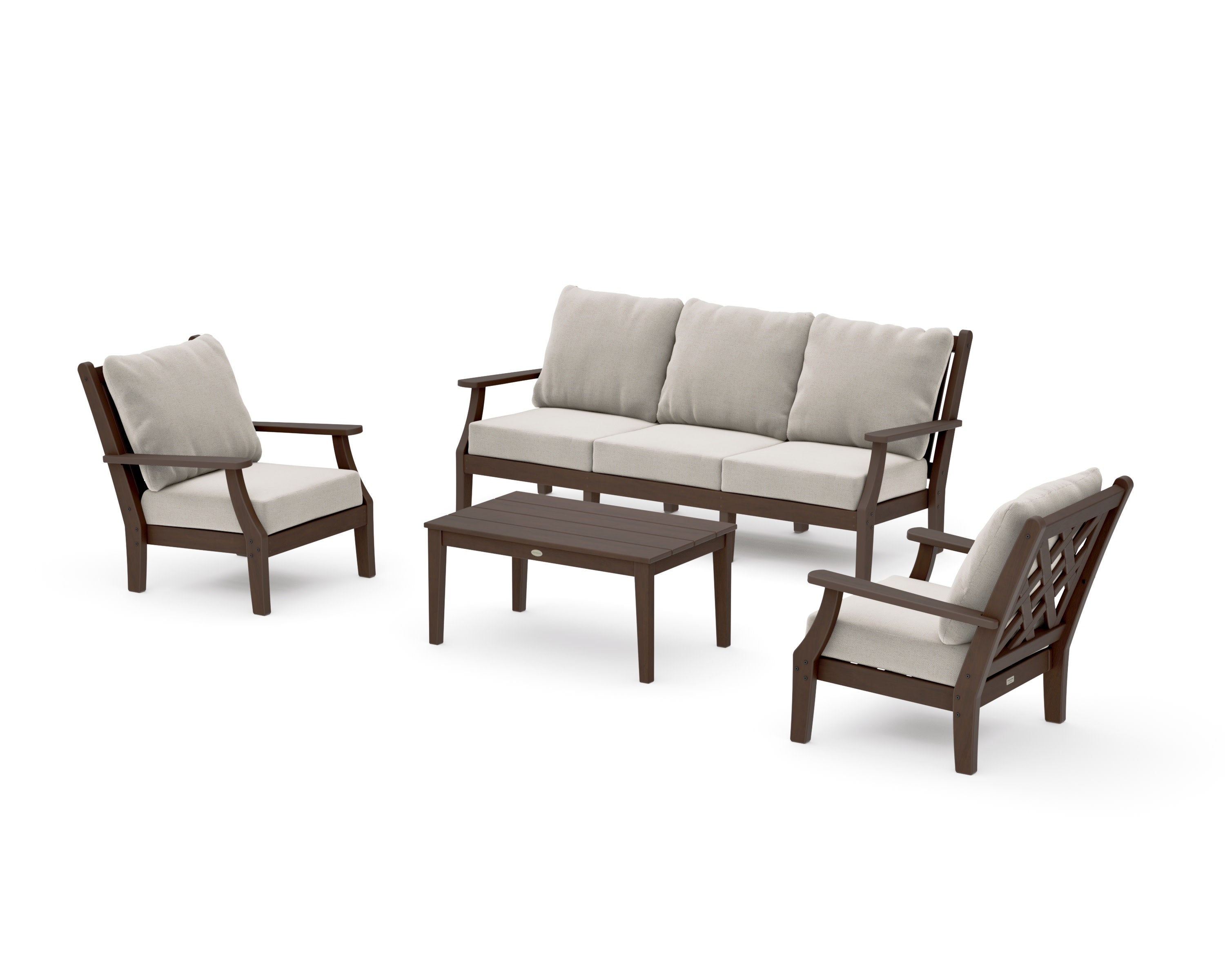 Wovendale 4-Piece Deep Seating Set with Sofa in Kona / Dune Burlap