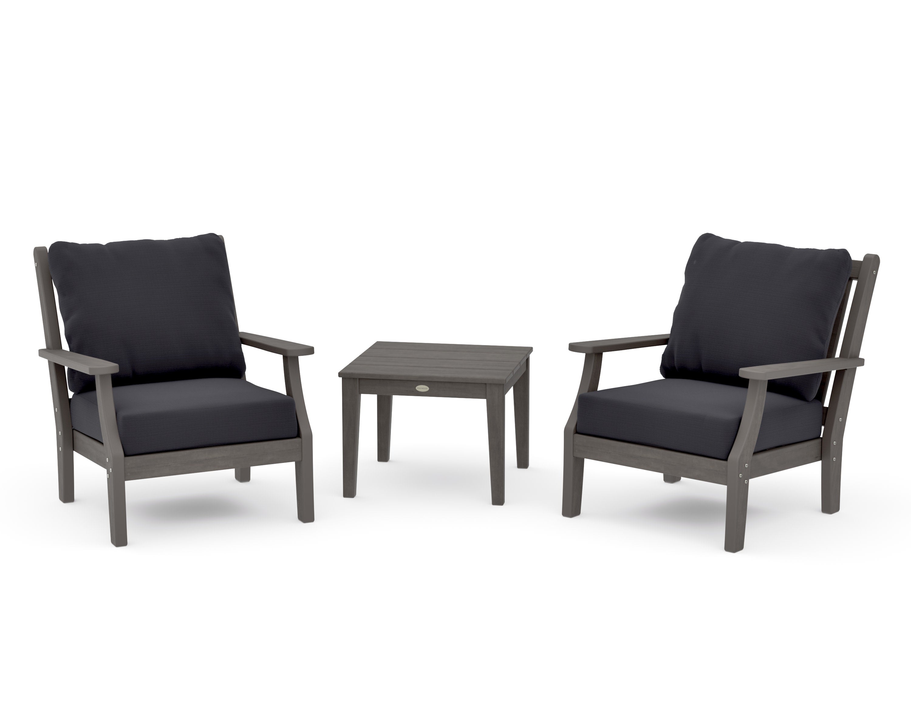 Wovendale 3-Piece Deep Seating Set in Driftwood / Midnight Linen