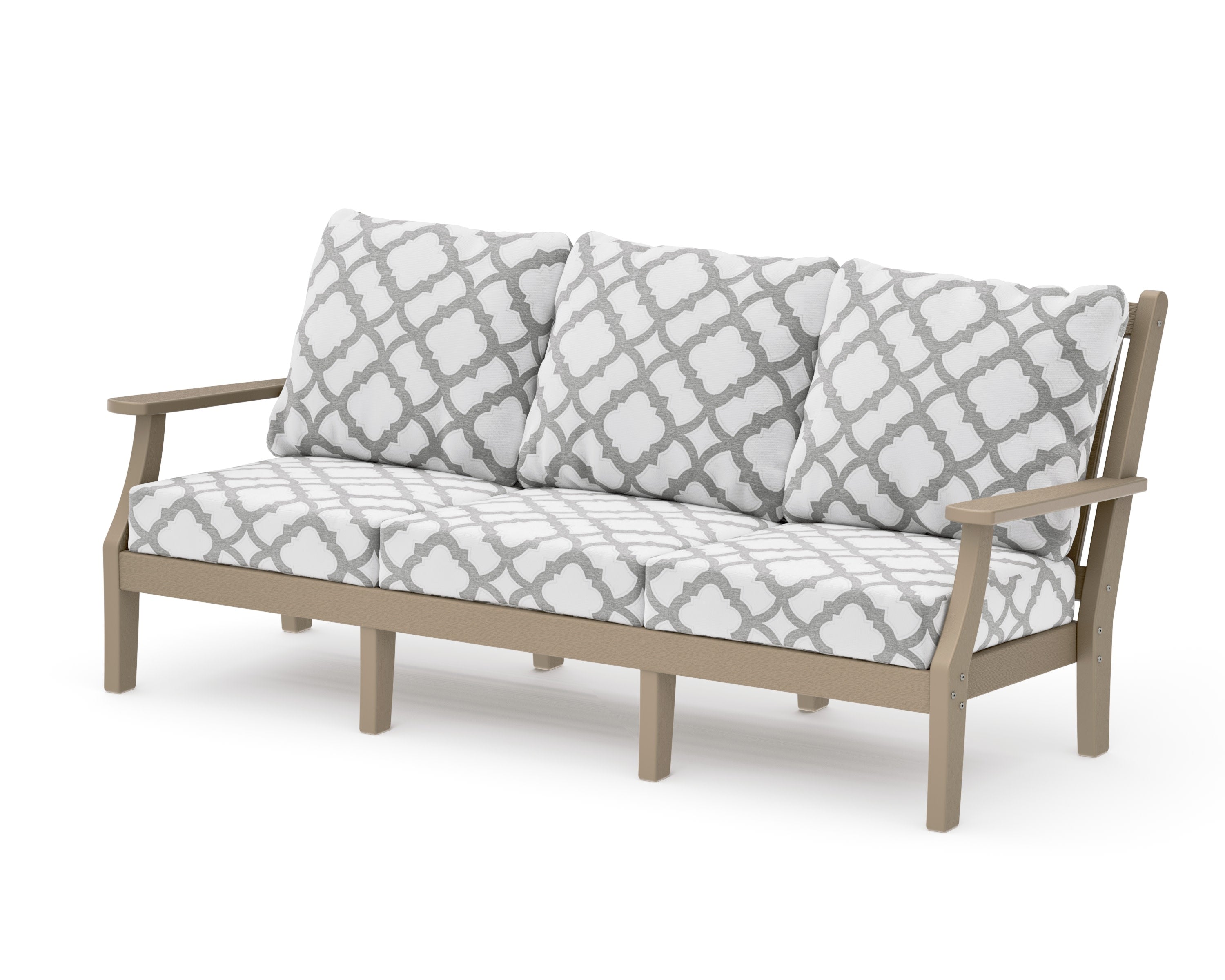 Wovendale Deep Seating Sofa in Vintage Sahara / Trellis Grey Mist