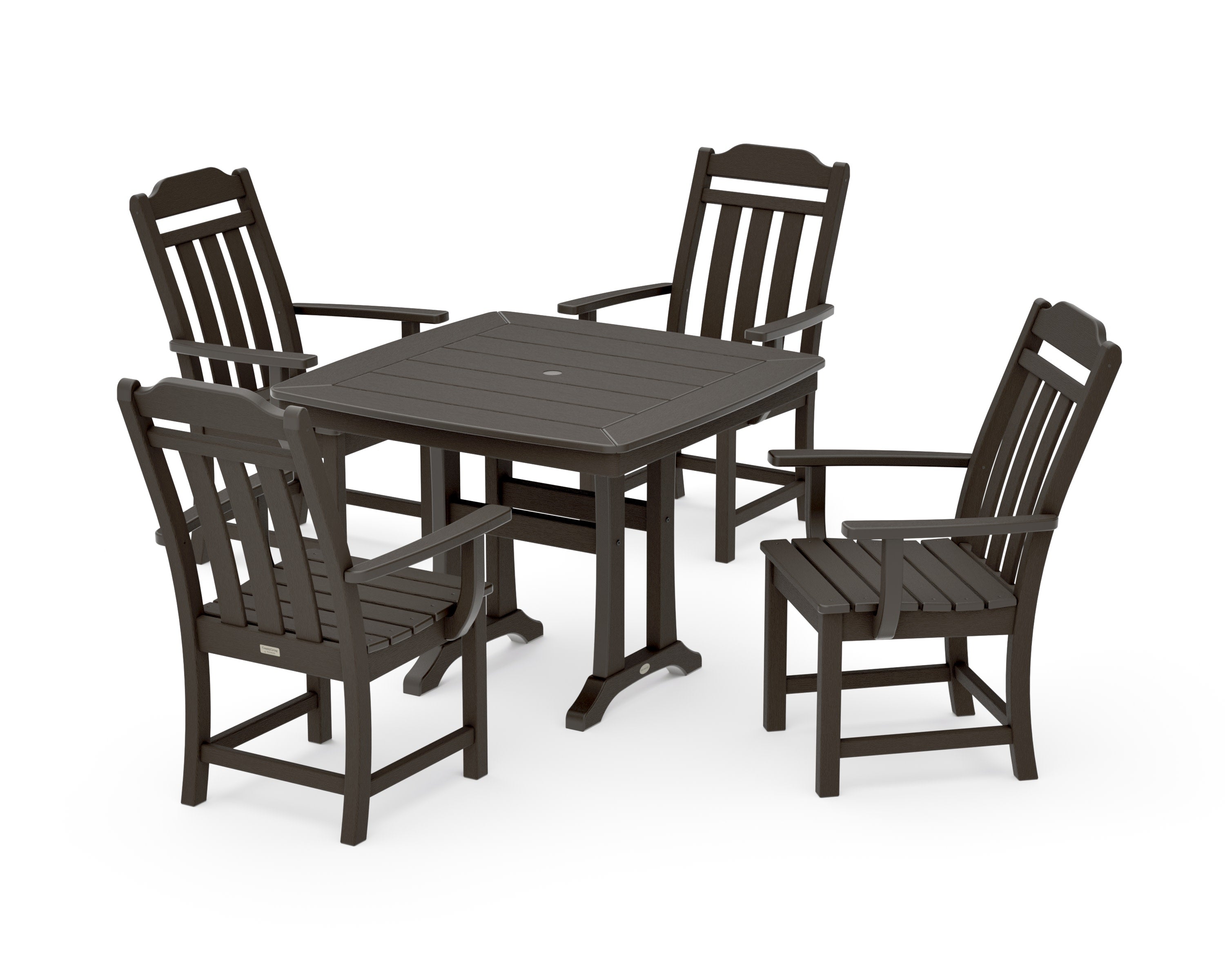 Cottage 5-Piece Dining Set with Trestle Legs in Vintage Coffee