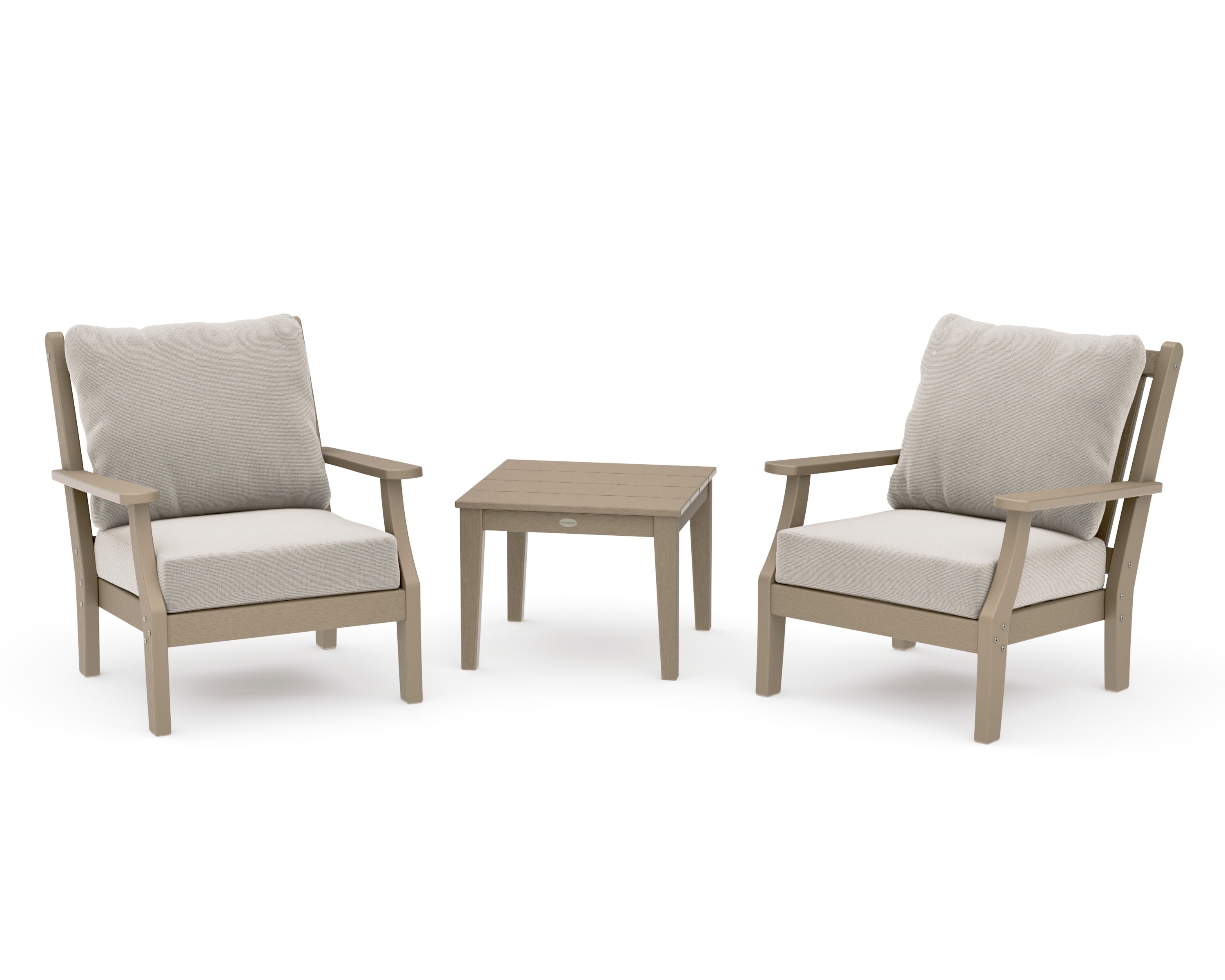 Wovendale 3-Piece Deep Seating Set in Vintage Sahara / Dune Burlap