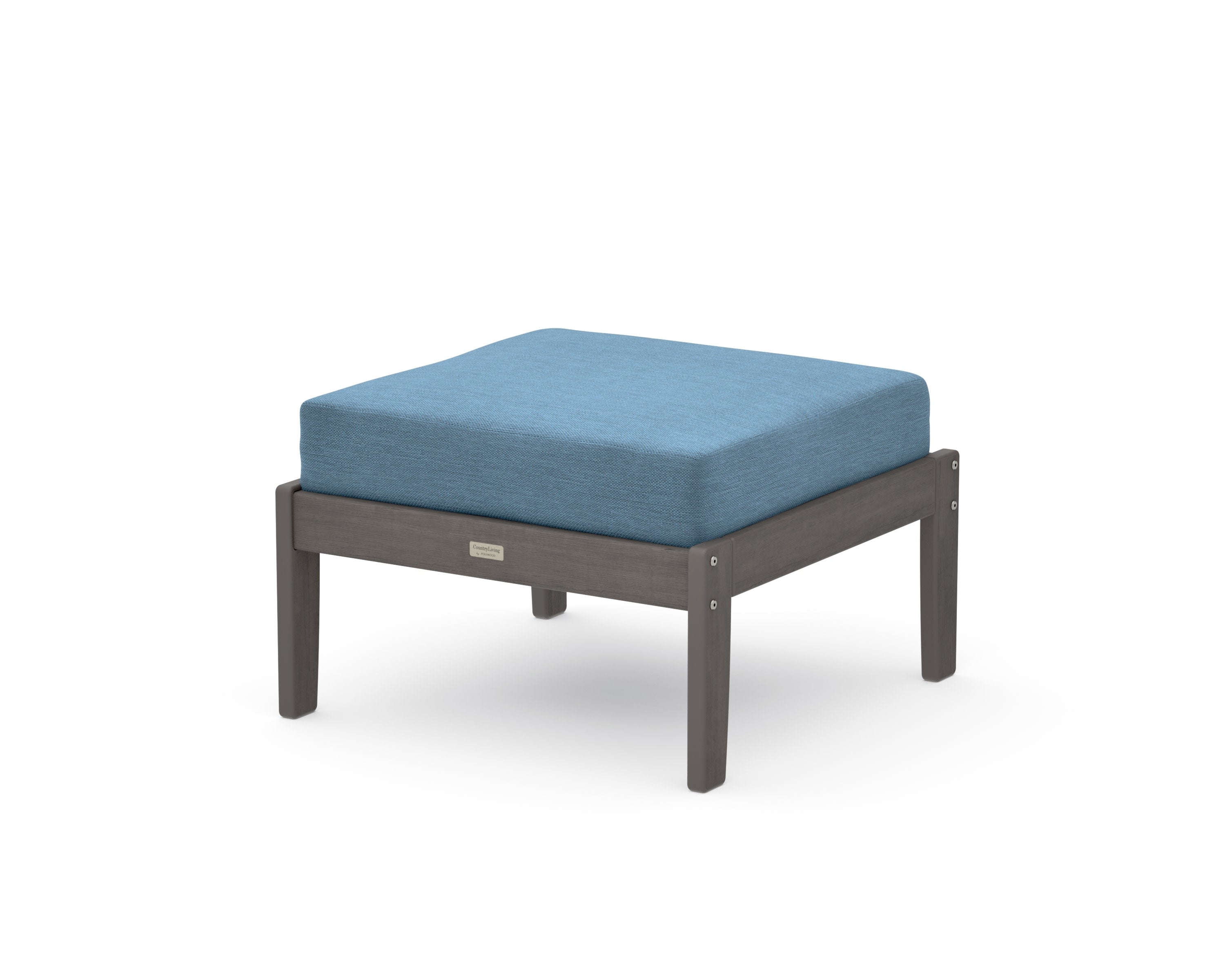 Cottage Deep Seating Ottoman in Driftwood / Sky Blue