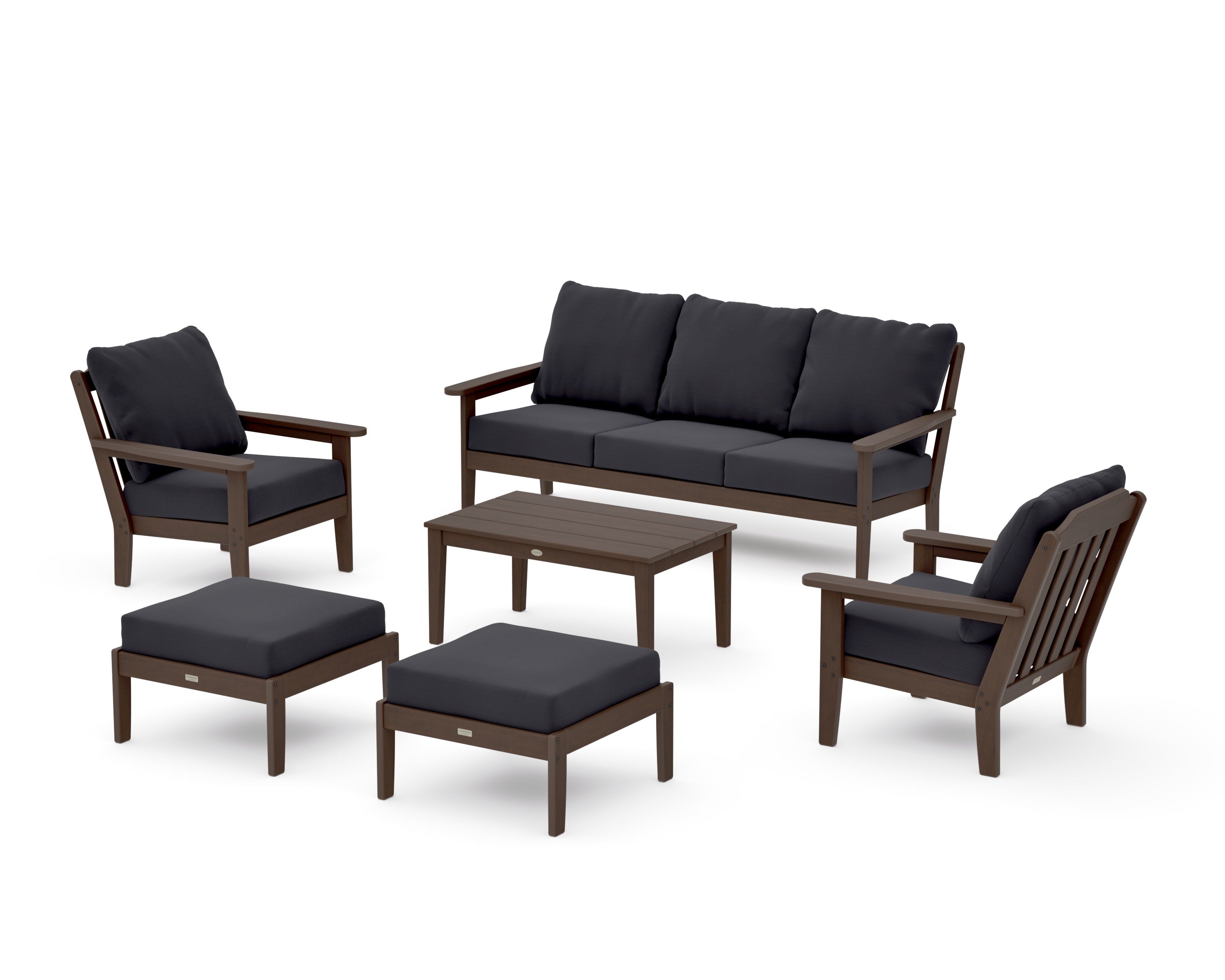 Cottage 6-Piece Lounge Sofa Set in Kona / Midnight Linen