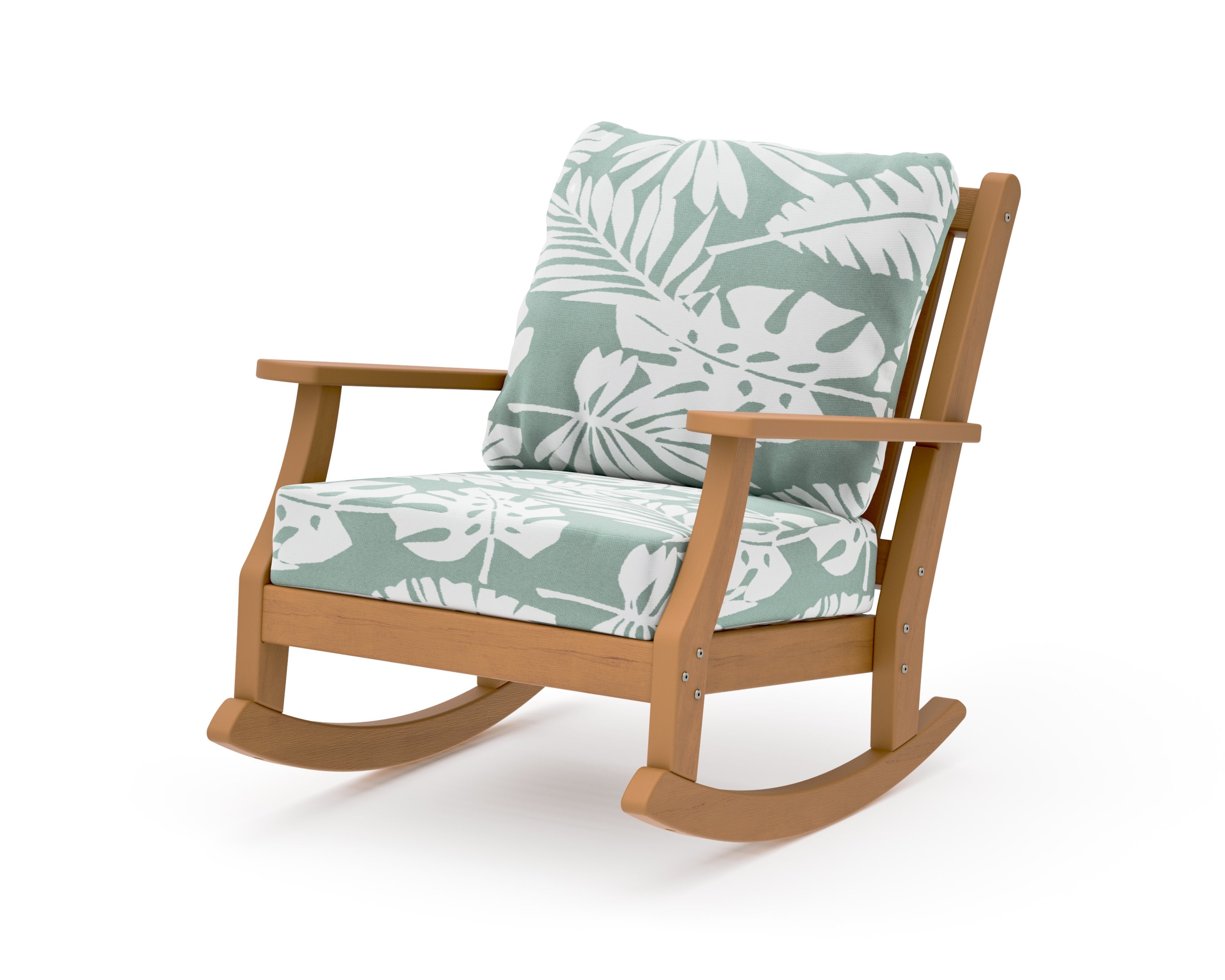 Wovendale Deep Seating Rocking Chair in Natural / Leaf Glacier Spa