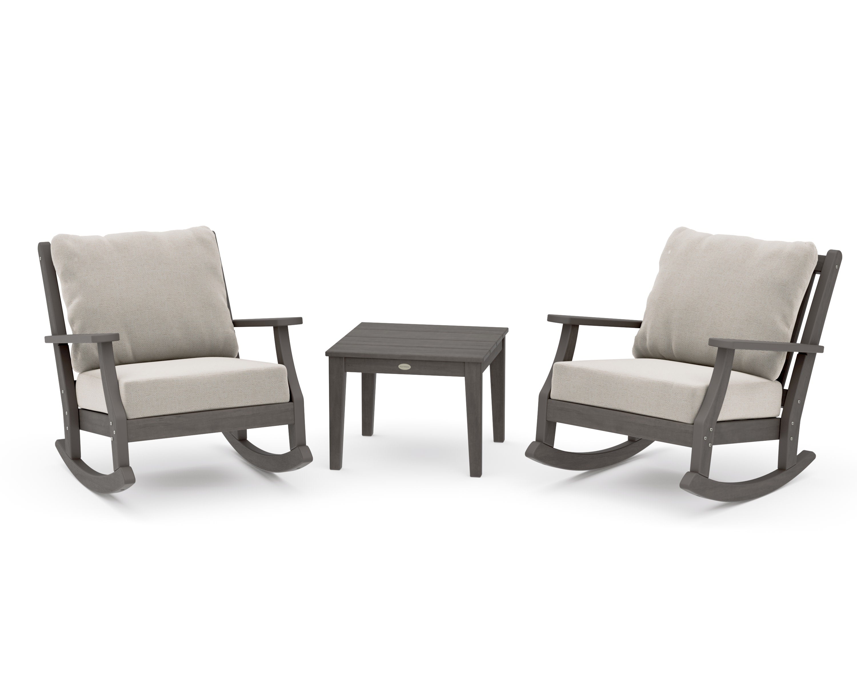 Wovendale 3-Piece Deep Seating Rocker Set in Driftwood / Dune Burlap