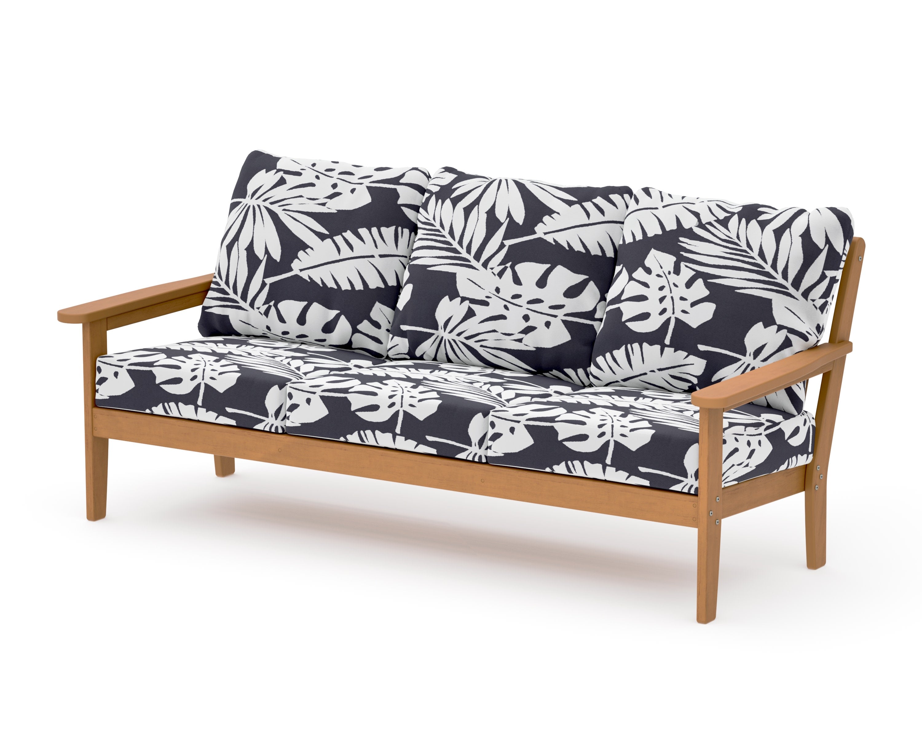 Cottage Deep Seating Sofa in Natural / Leaf Navy