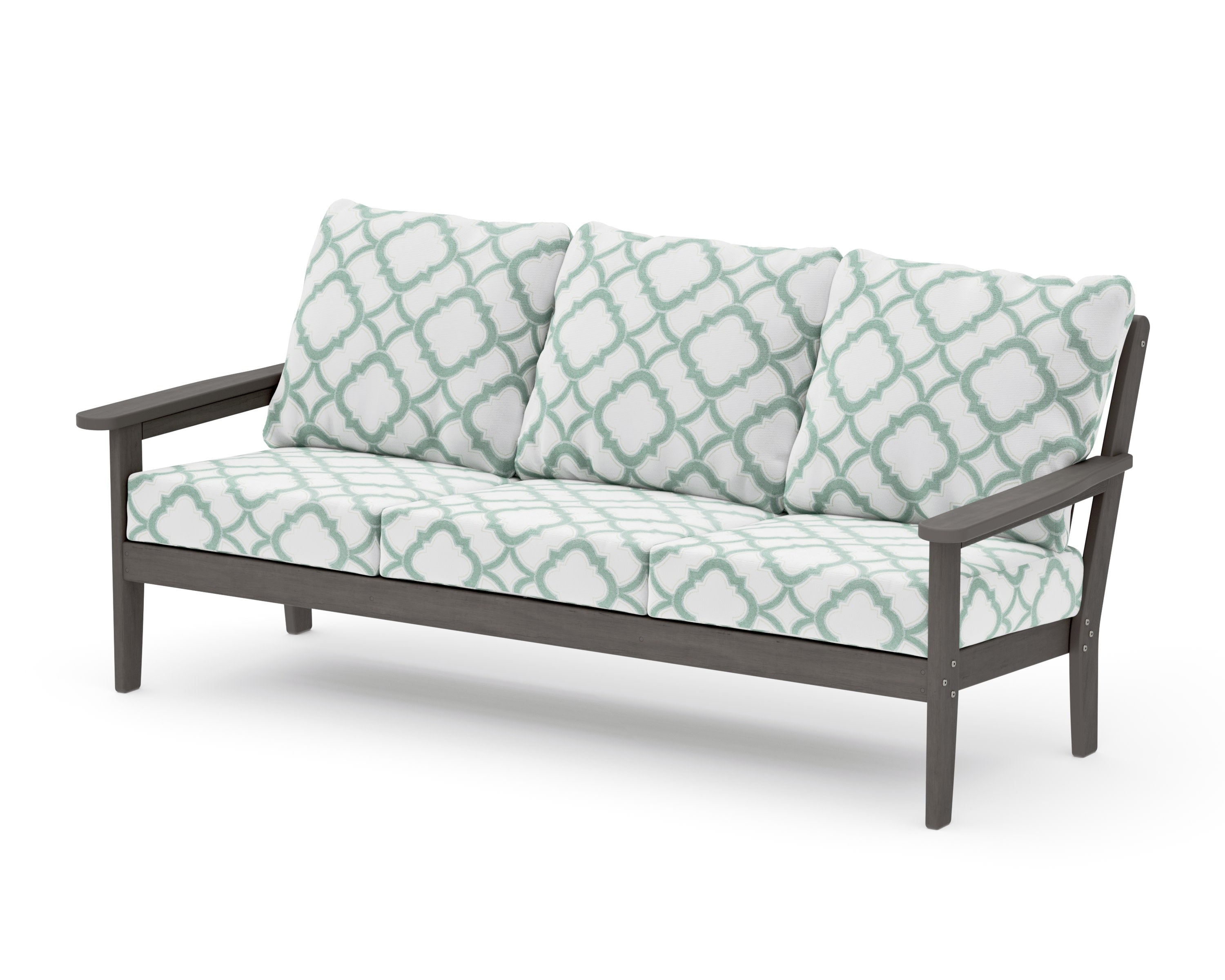 Cottage Deep Seating Sofa in Driftwood / Trellis Glacier Spa