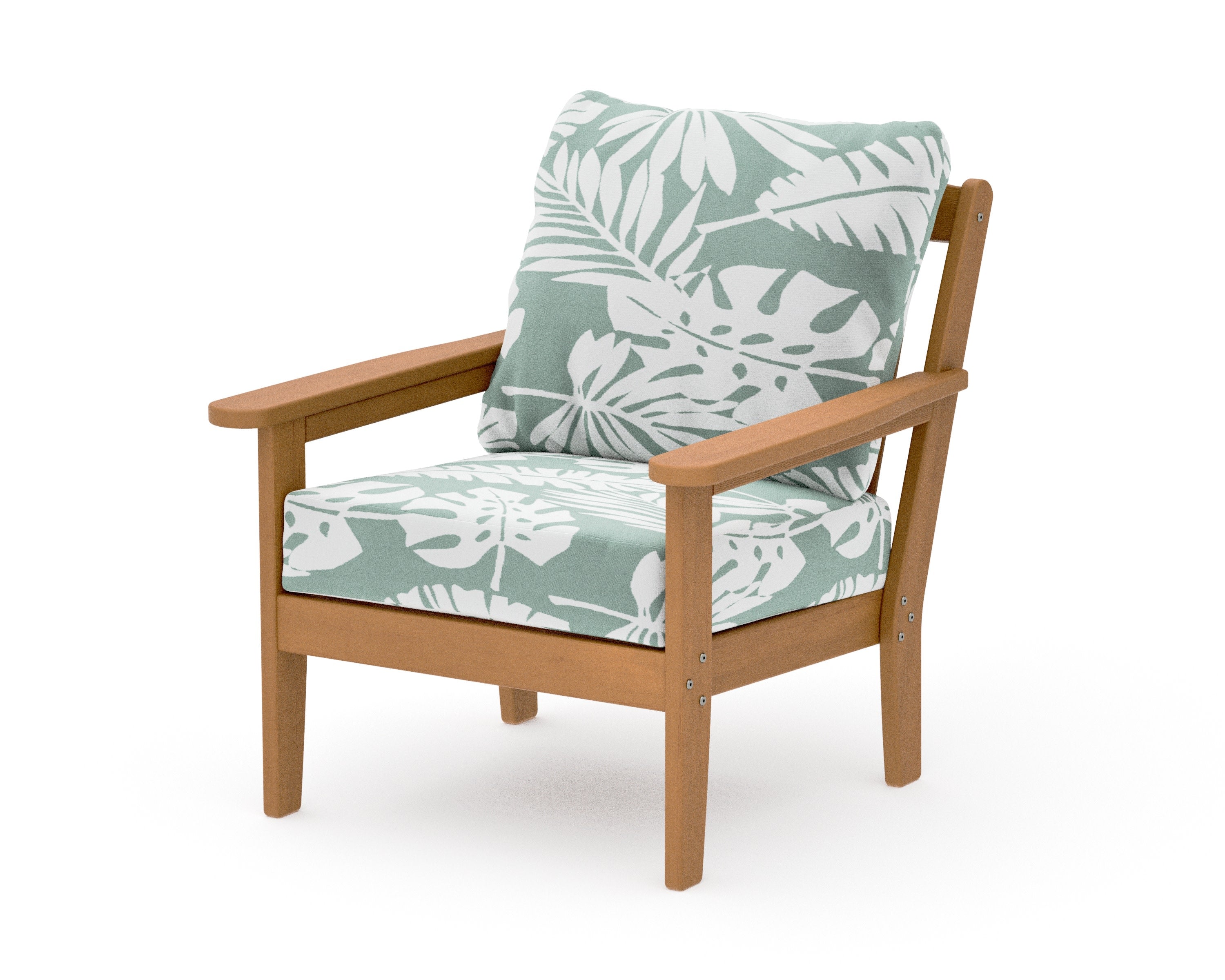 Cottage Deep Seating Chair in Natural / Leaf Glacier Spa