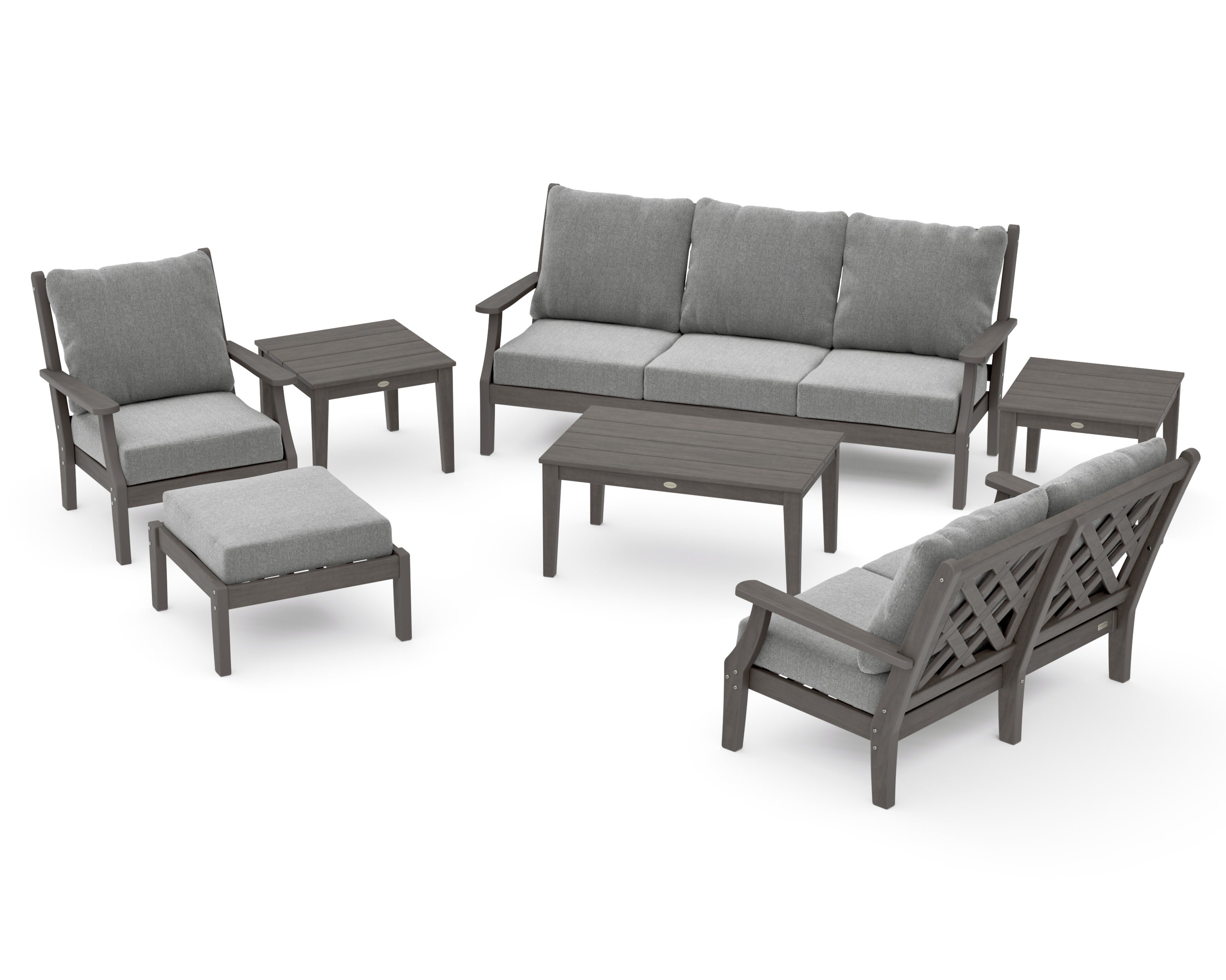Wovendale 7-Piece Deep Seating Set in Driftwood / Grey Mist