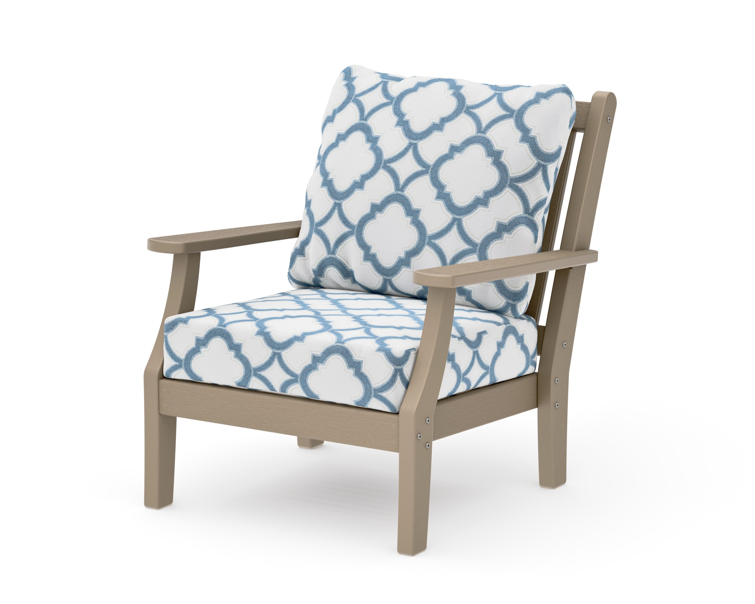 Wovendale Deep Seating Chair in Vintage Sahara / Trellis Sky Blue