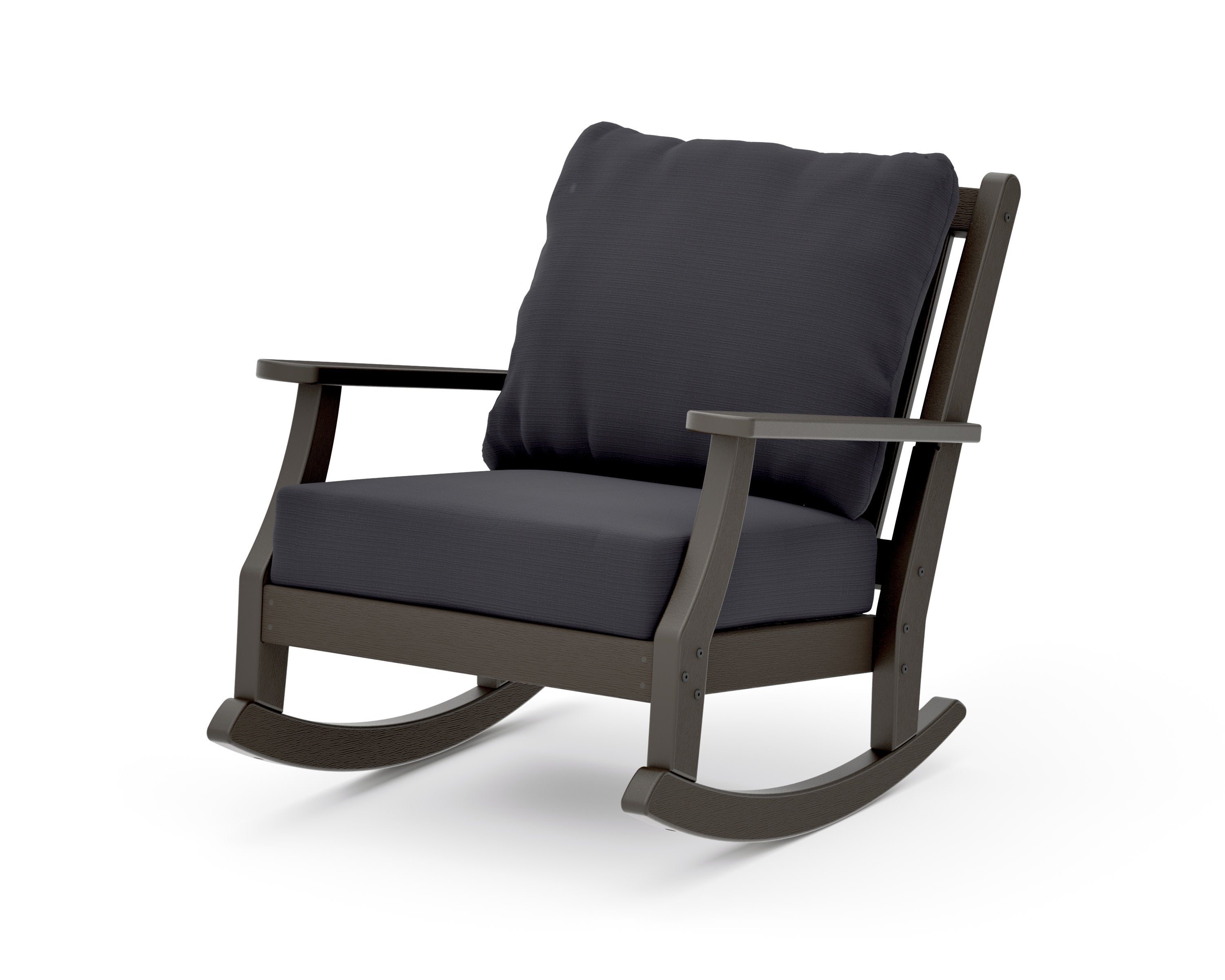 Wovendale Deep Seating Rocking Chair in Vintage Coffee / Midnight Linen