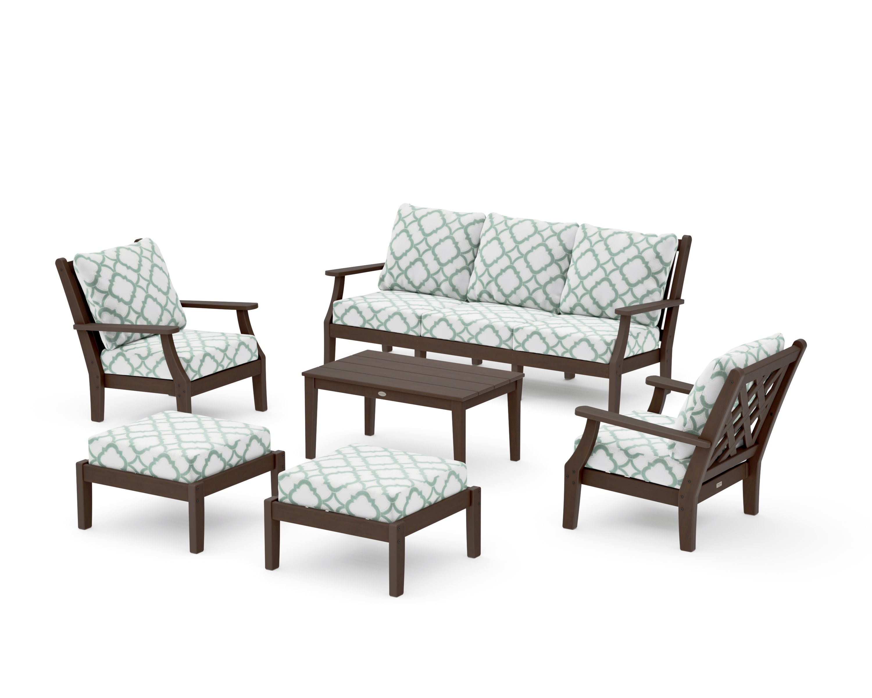 Wovendale 6-Piece Lounge Sofa Set in Kona / Trellis Glacier Spa