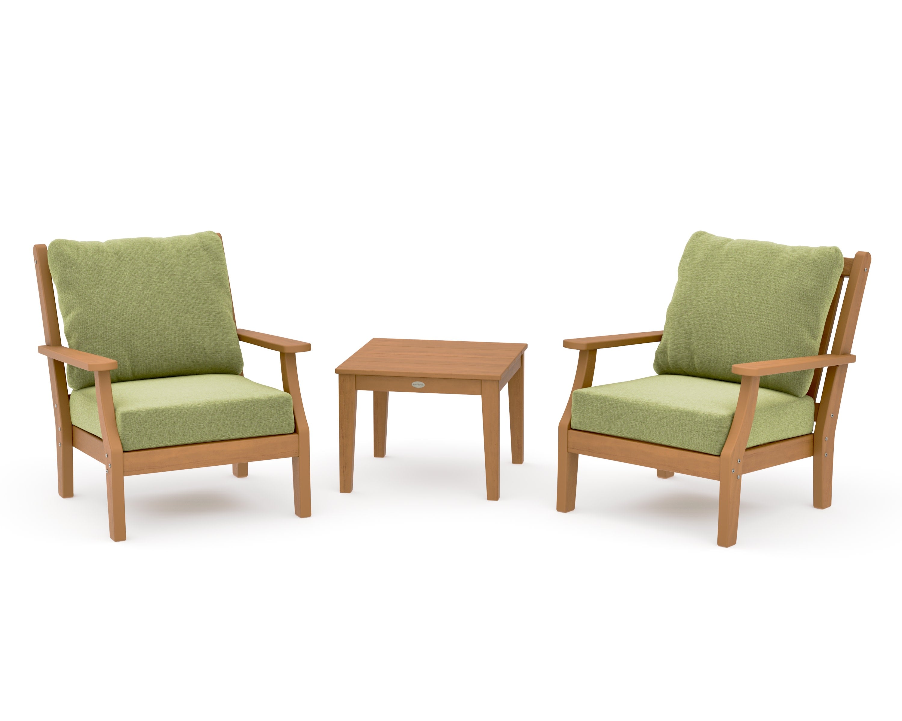 Wovendale 3-Piece Deep Seating Set in Natural / Chartreuse Boucle