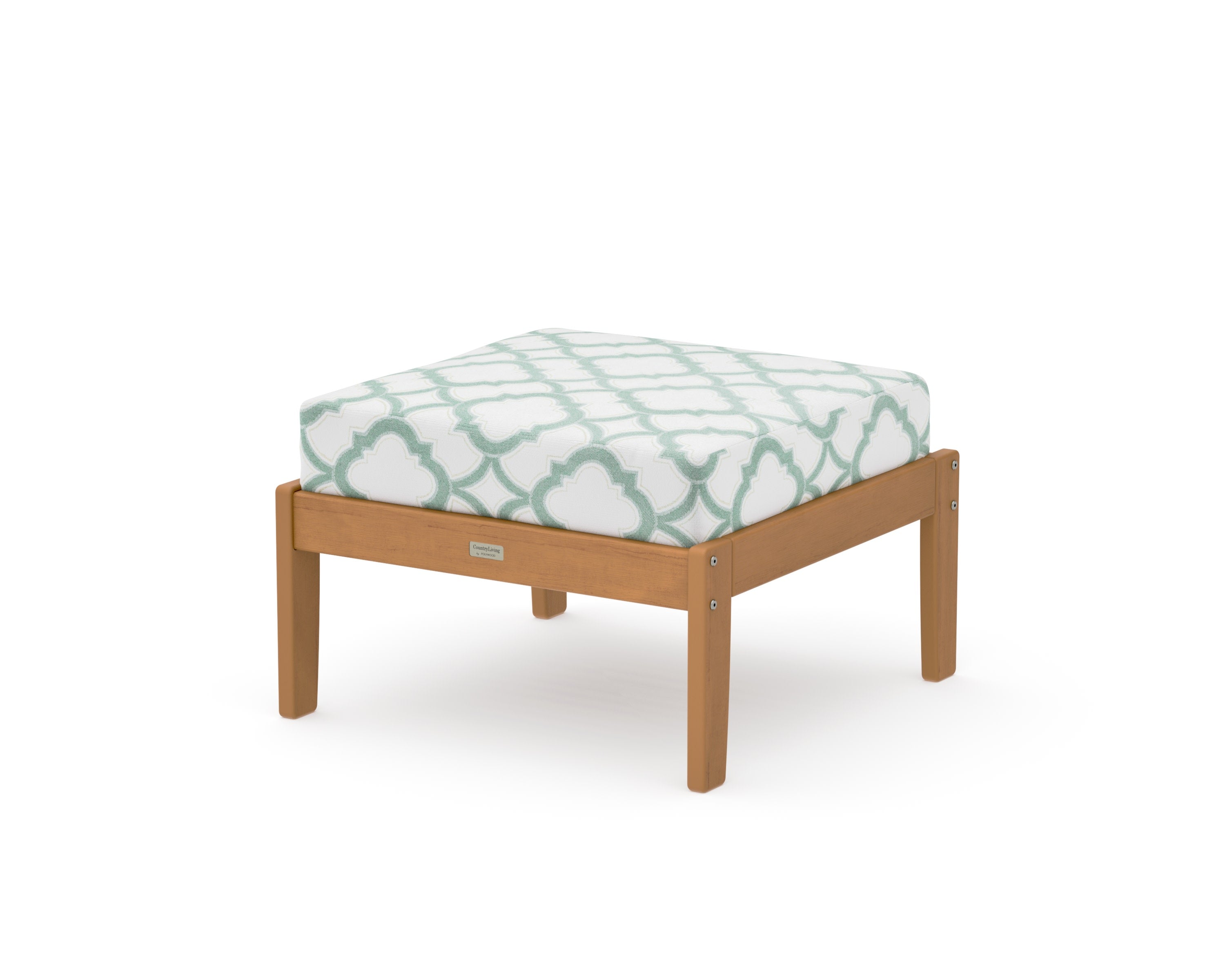 Cottage Deep Seating Ottoman in Natural / Trellis Glacier Spa