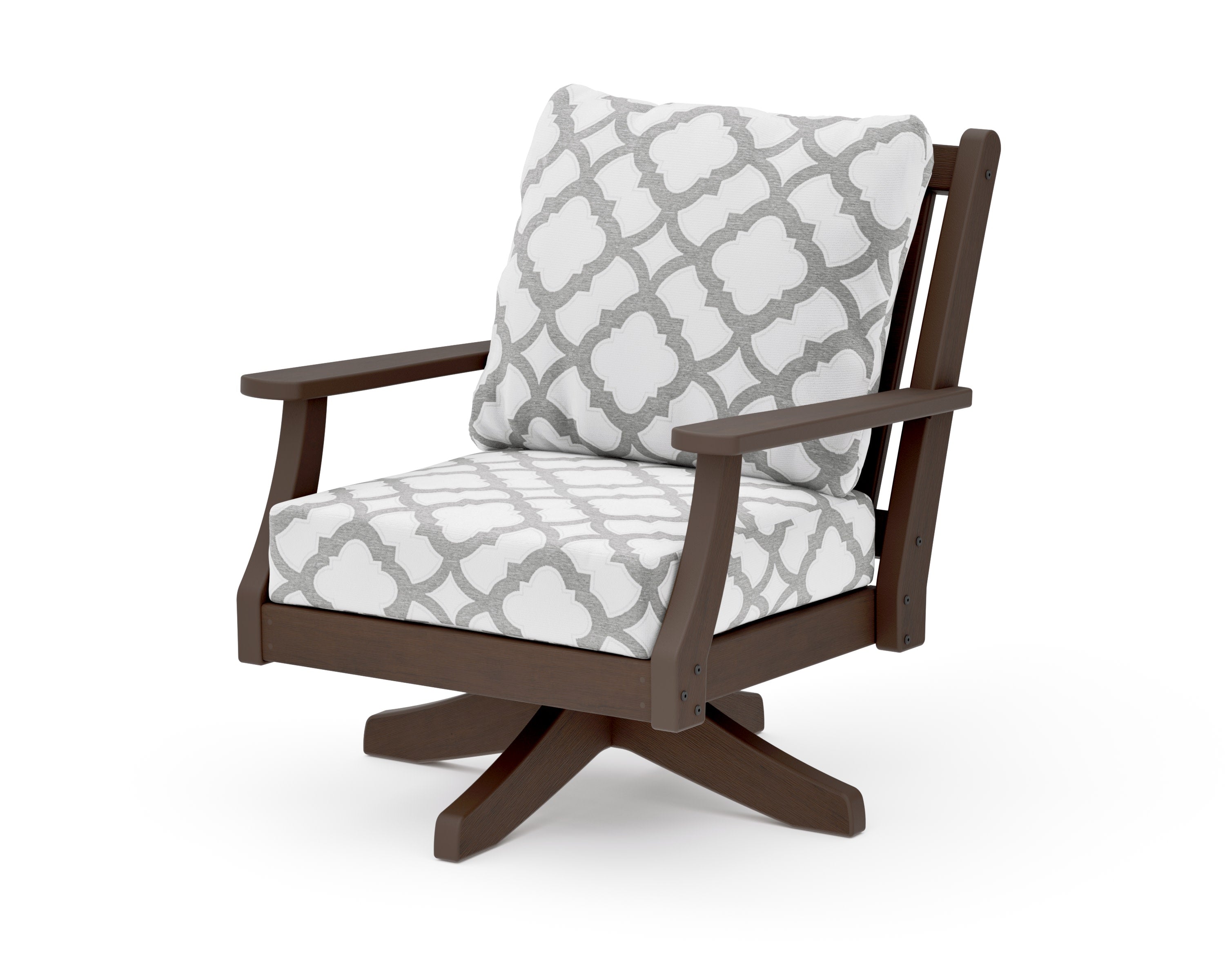 Wovendale Deep Seating Swivel Chair in Kona / Trellis Grey Mist