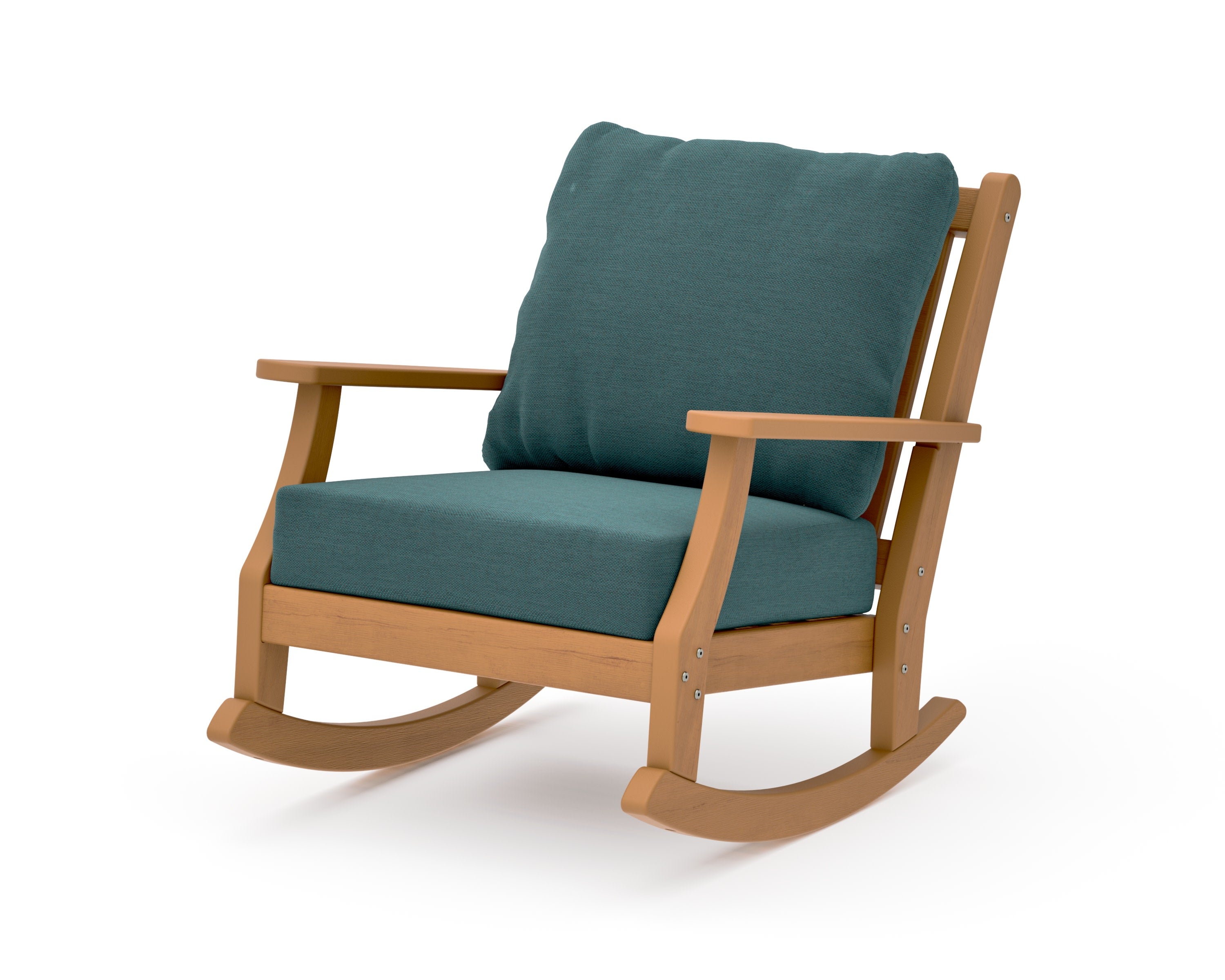 Wovendale Deep Seating Rocking Chair in Natural / Ocean Teal