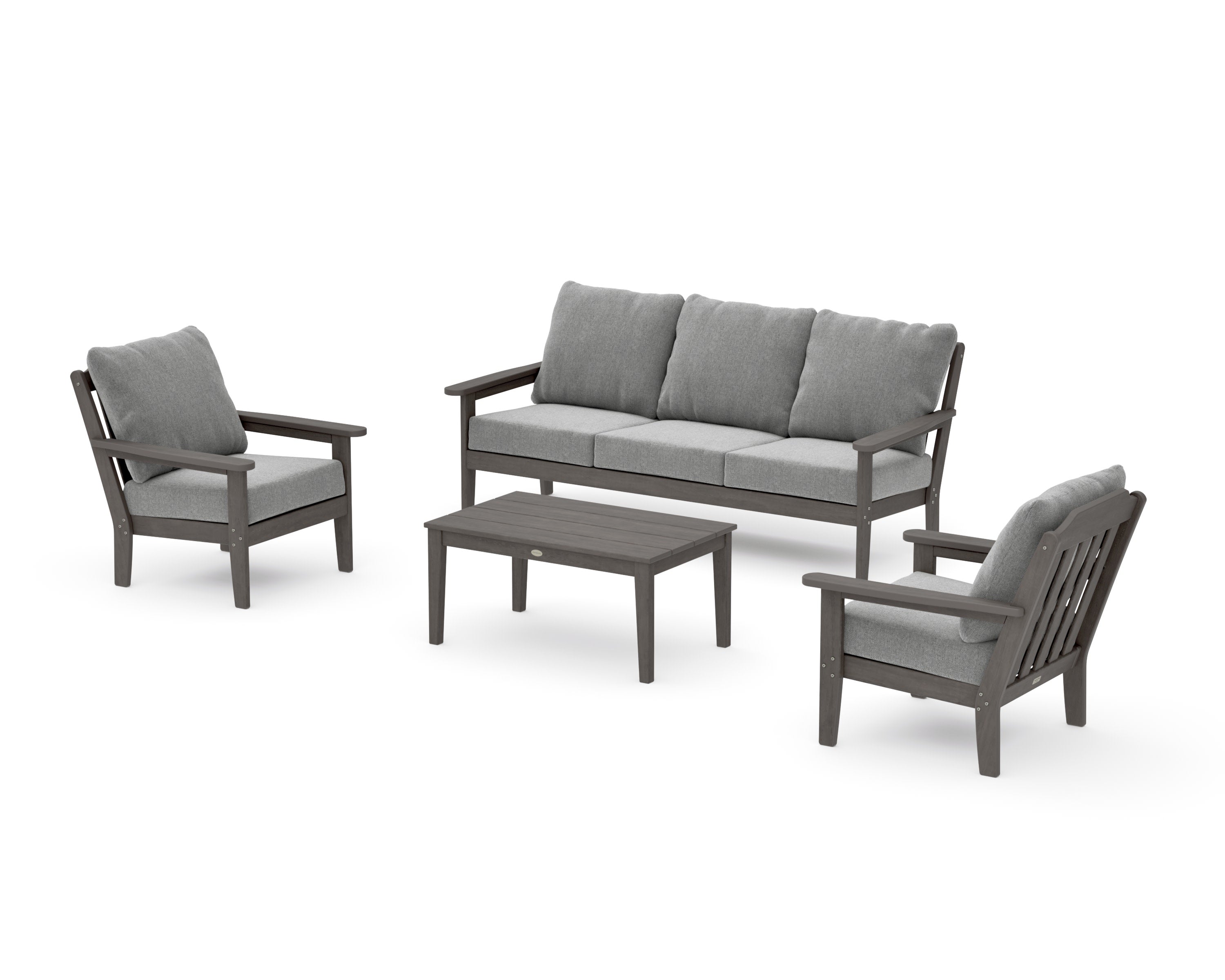 Cottage 4-Piece Deep Seating Set with Sofa in Driftwood / Grey Mist