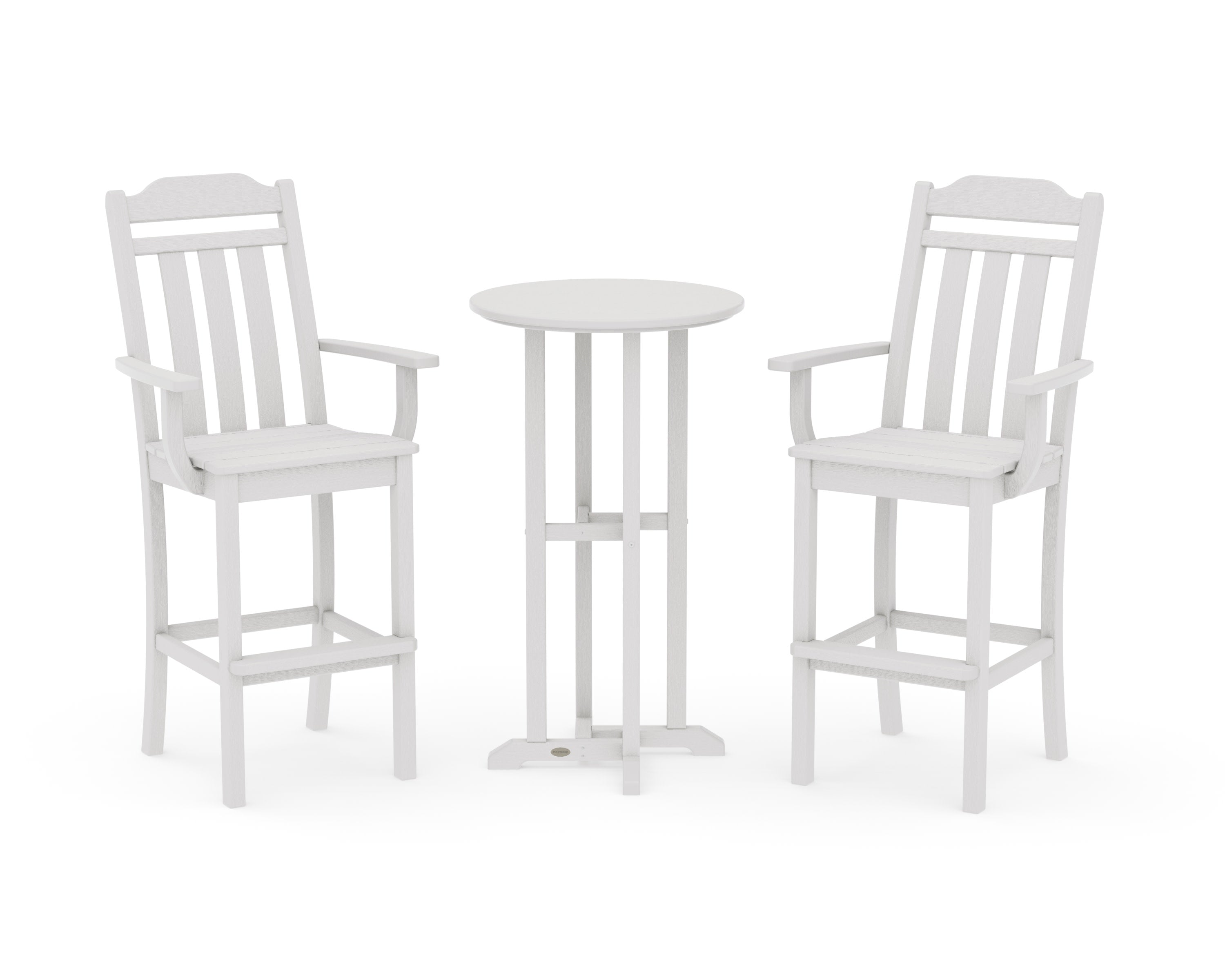 Cottage 3-Piece Farmhouse Bar Set in Vintage White