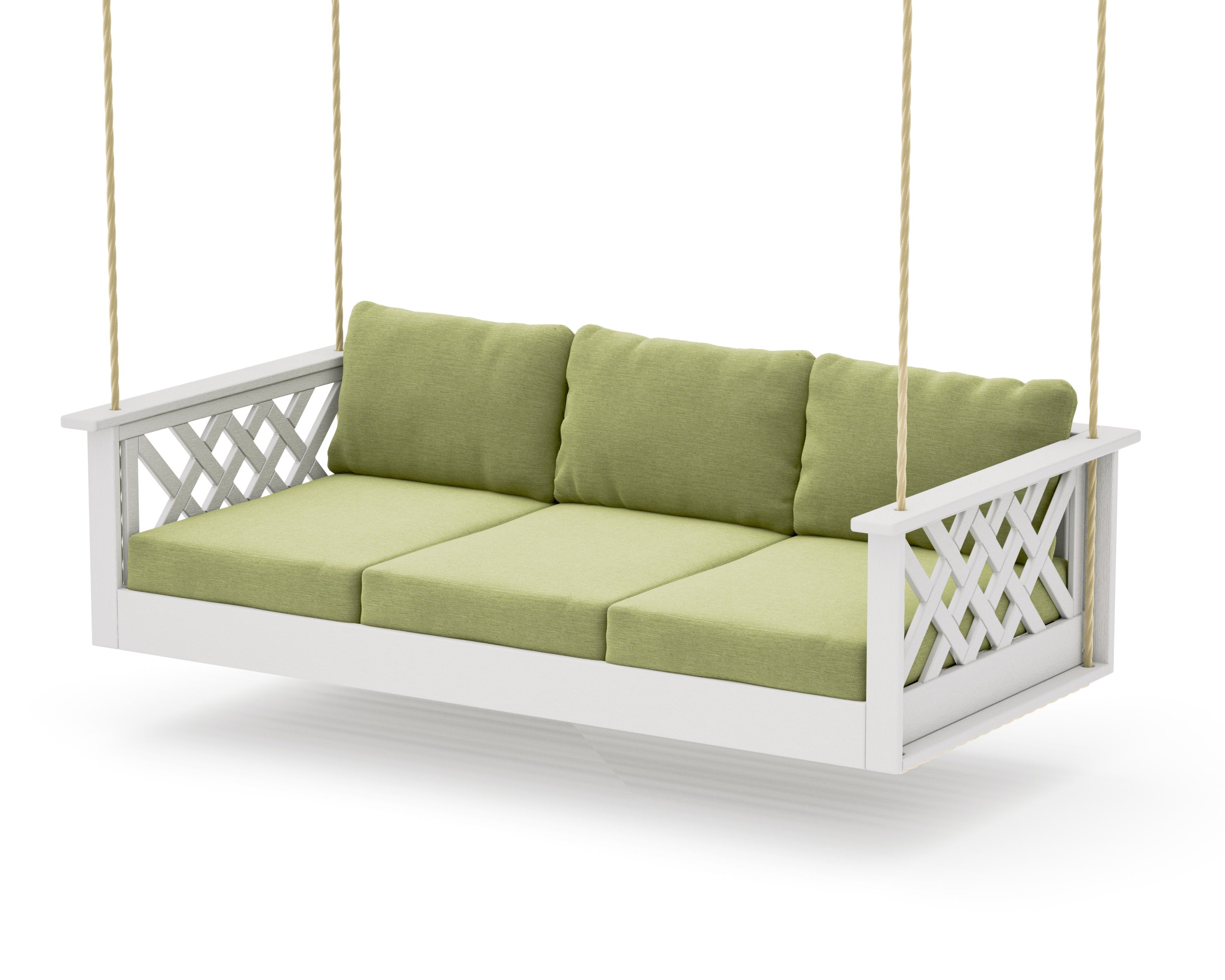 Wovendale Daybed Swing in Vintage White / Chartreuse Boucle