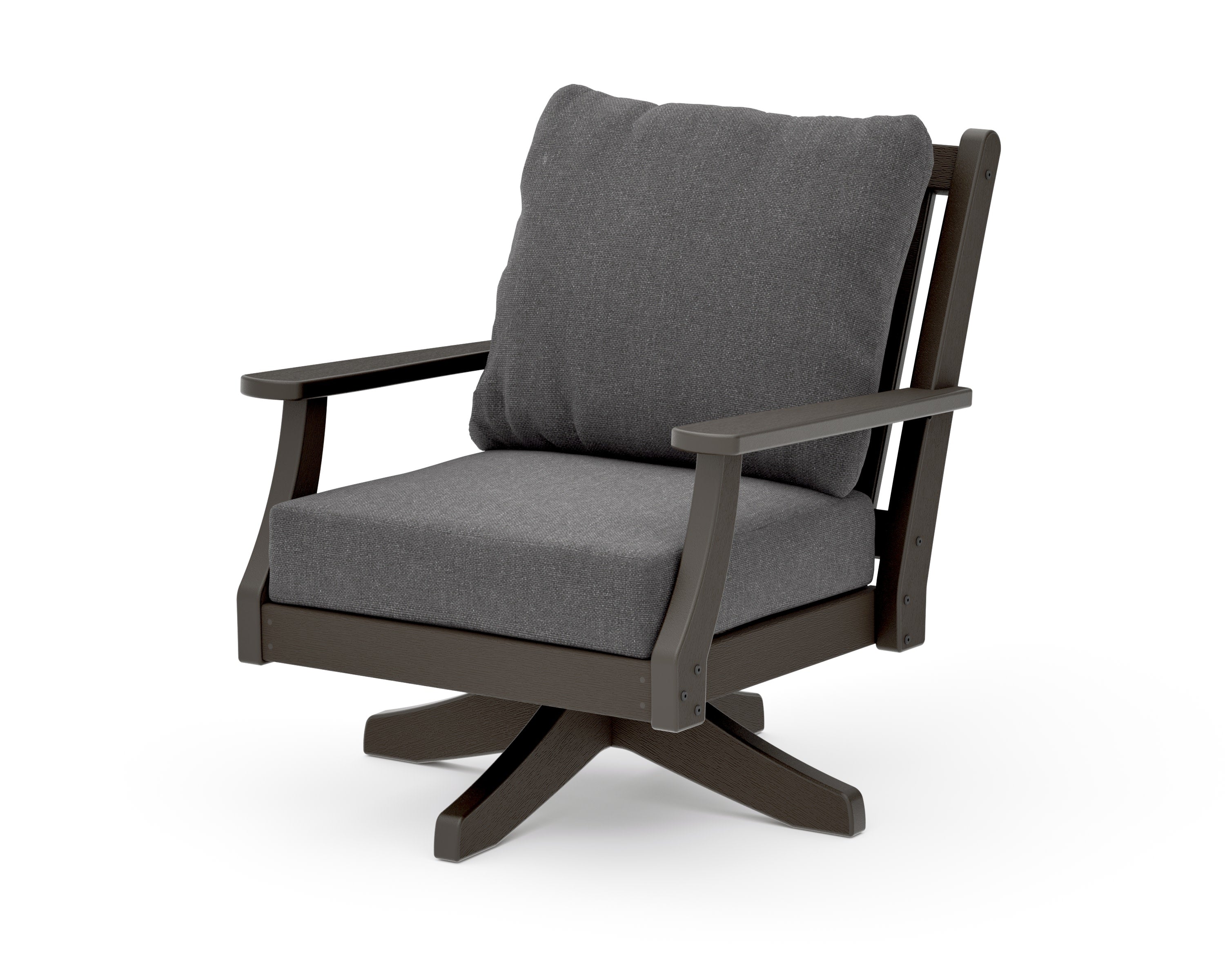 Wovendale Deep Seating Swivel Chair in Vintage Coffee / Ash Charcoal