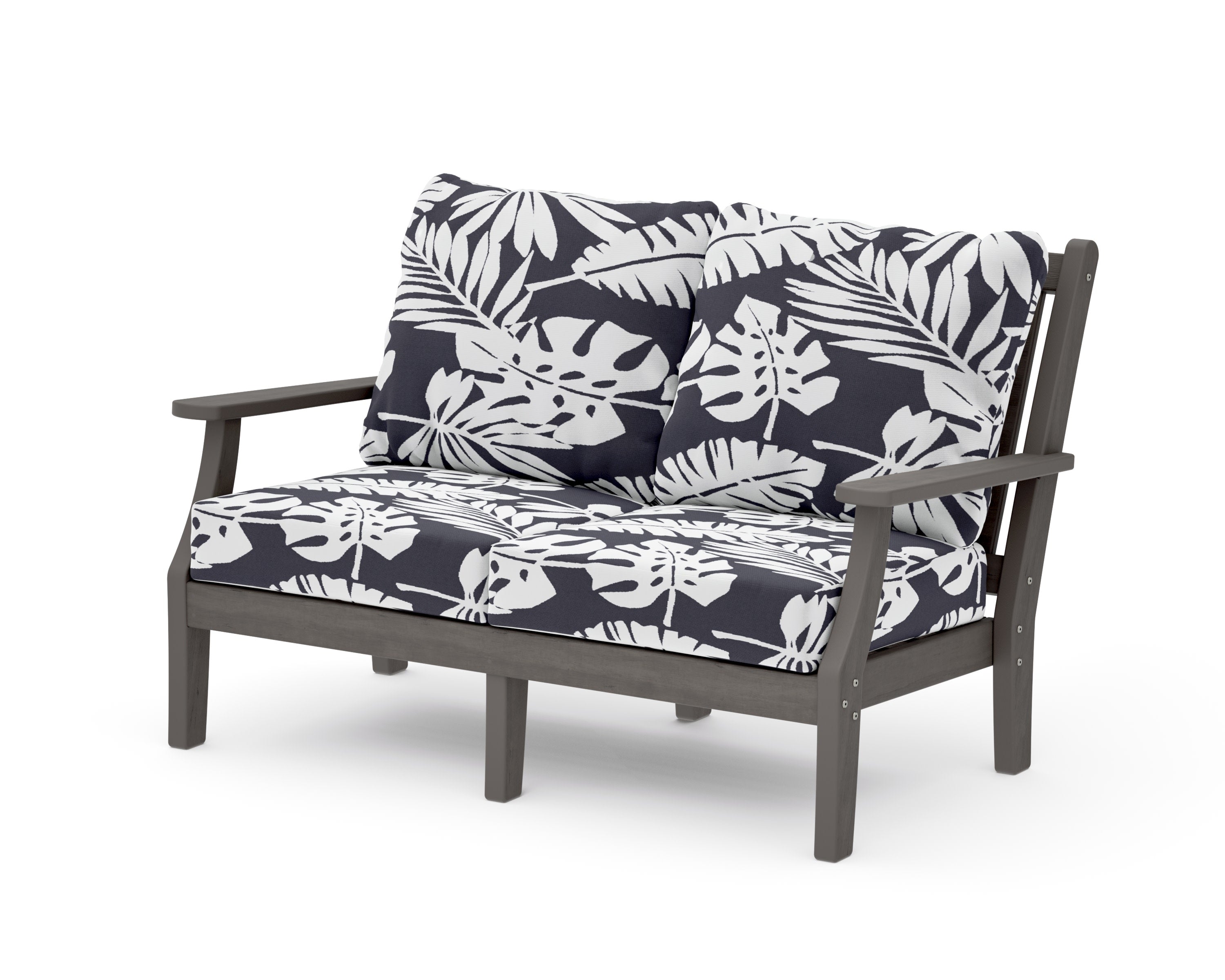 Wovendale Deep Seating Loveseat in Driftwood / Leaf Navy