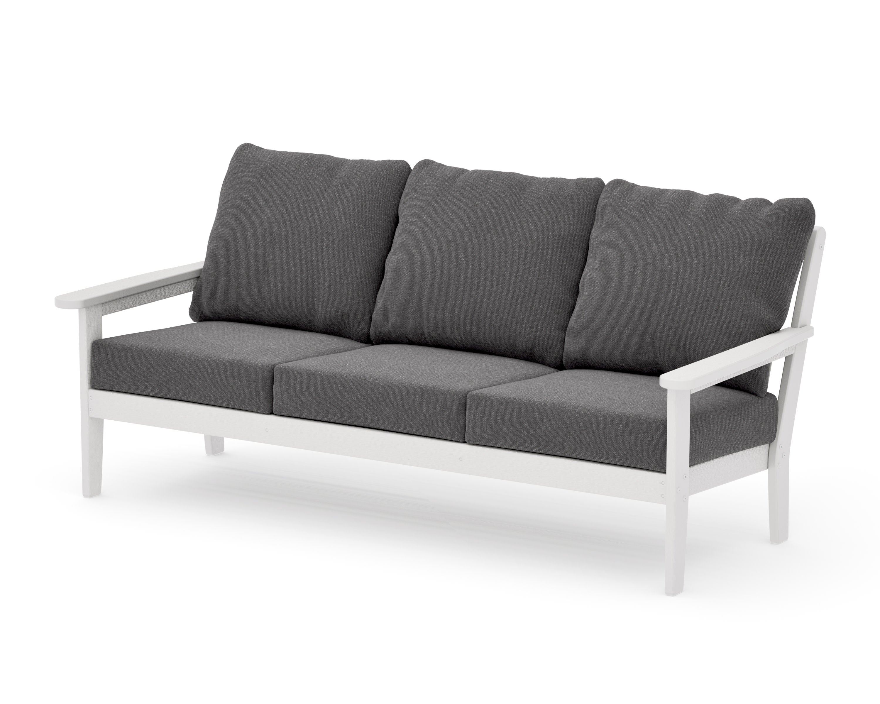 Cottage Deep Seating Sofa in Vintage White / Ash Charcoal