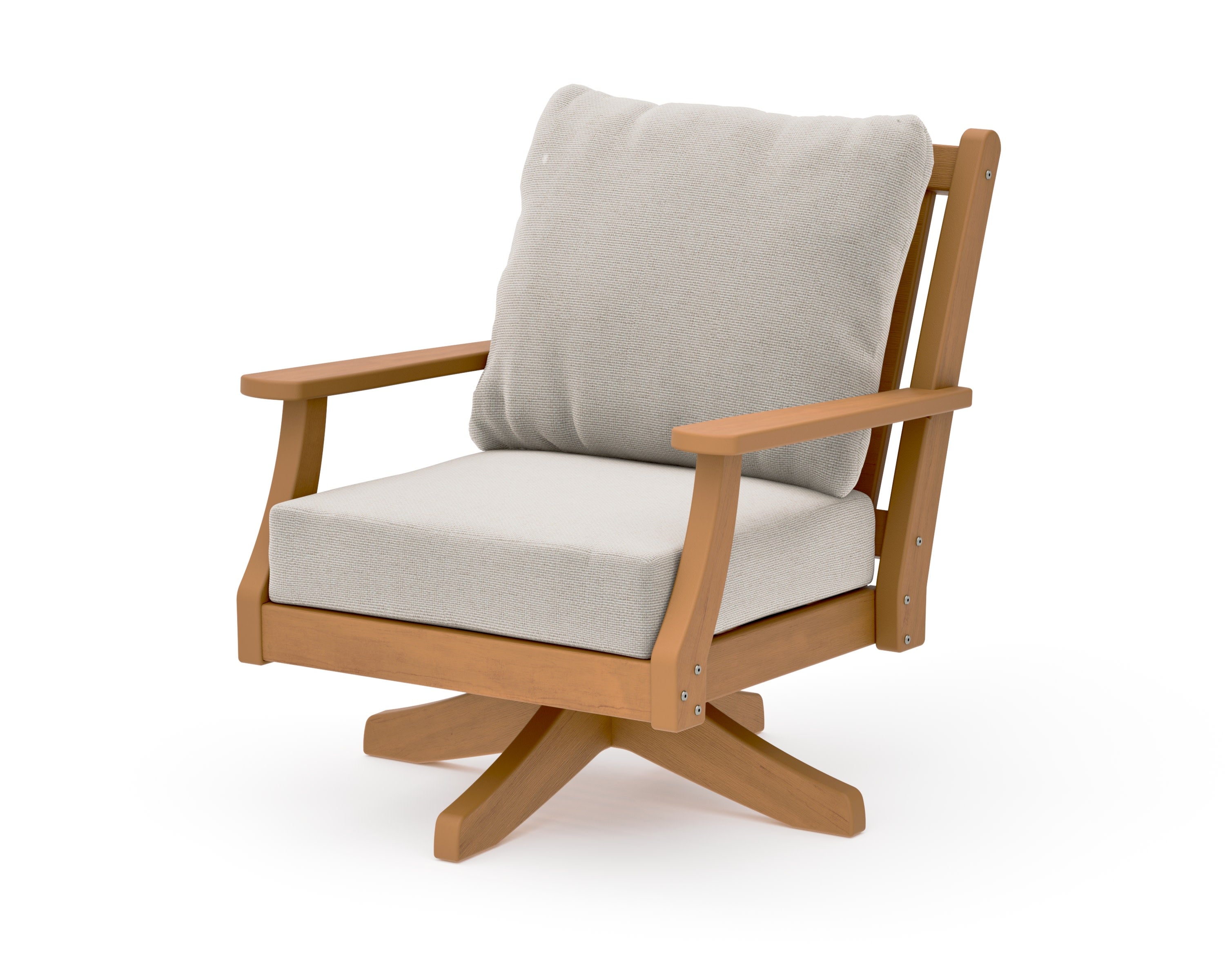 Wovendale Deep Seating Swivel Chair in Natural / Dune Burlap