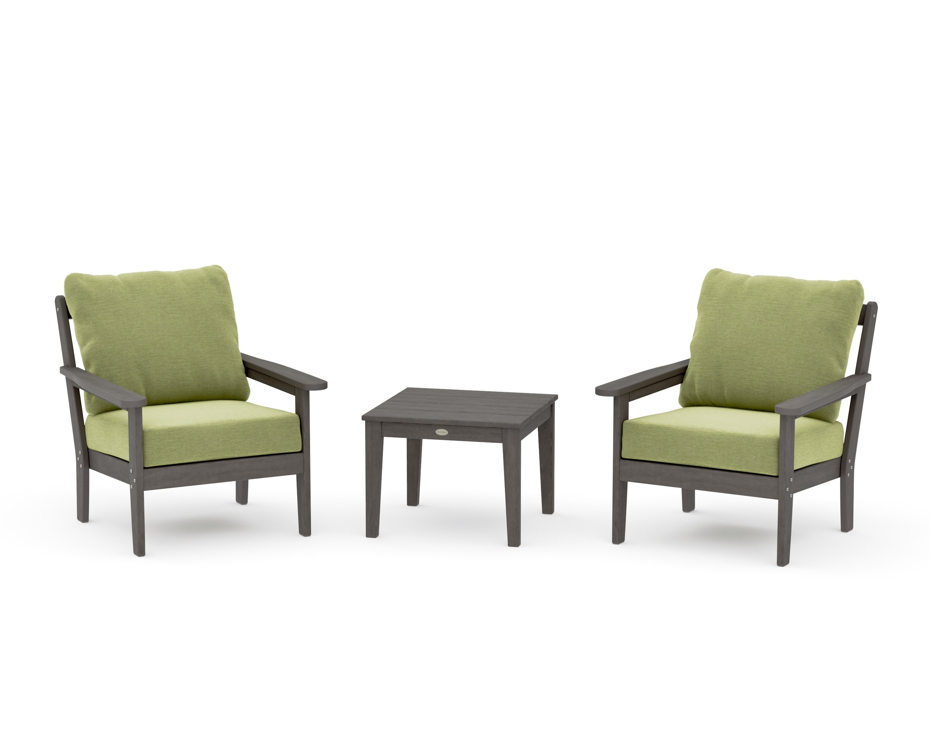 Cottage 3-Piece Deep Seating Set in Driftwood / Chartreuse Boucle
