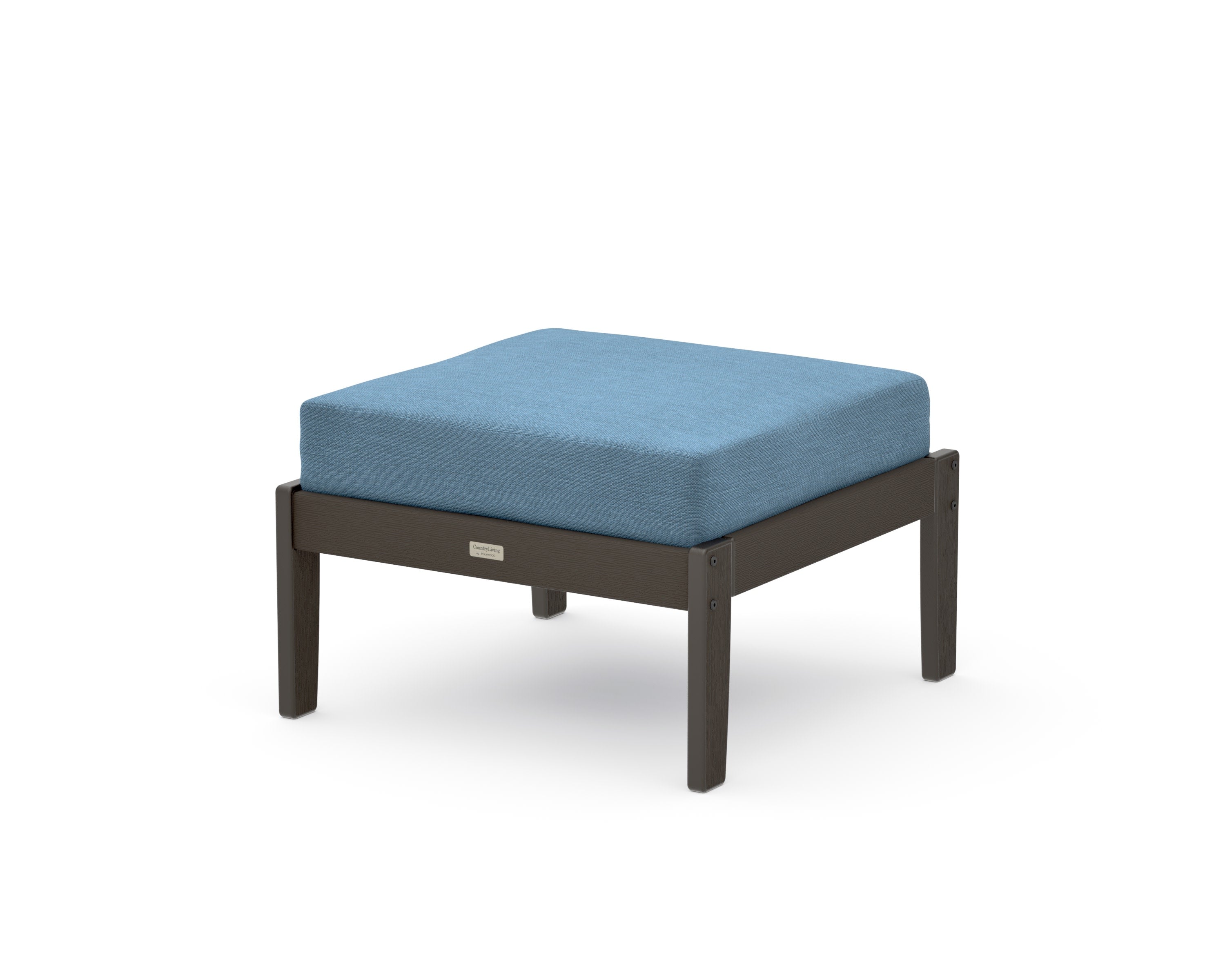Cottage Deep Seating Ottoman in Vintage Coffee / Sky Blue