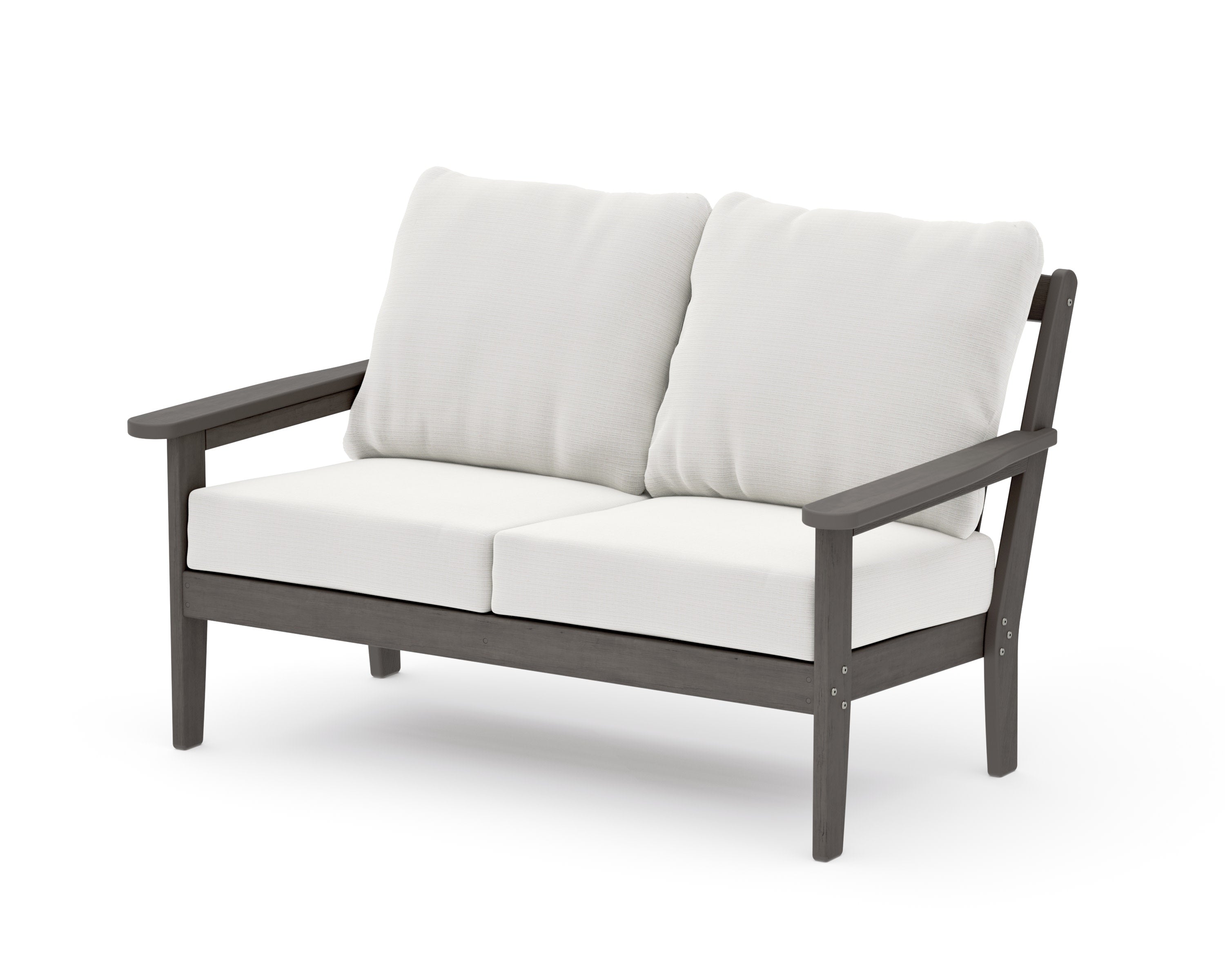 Cottage Deep Seating Loveseat in Driftwood / Natural Linen