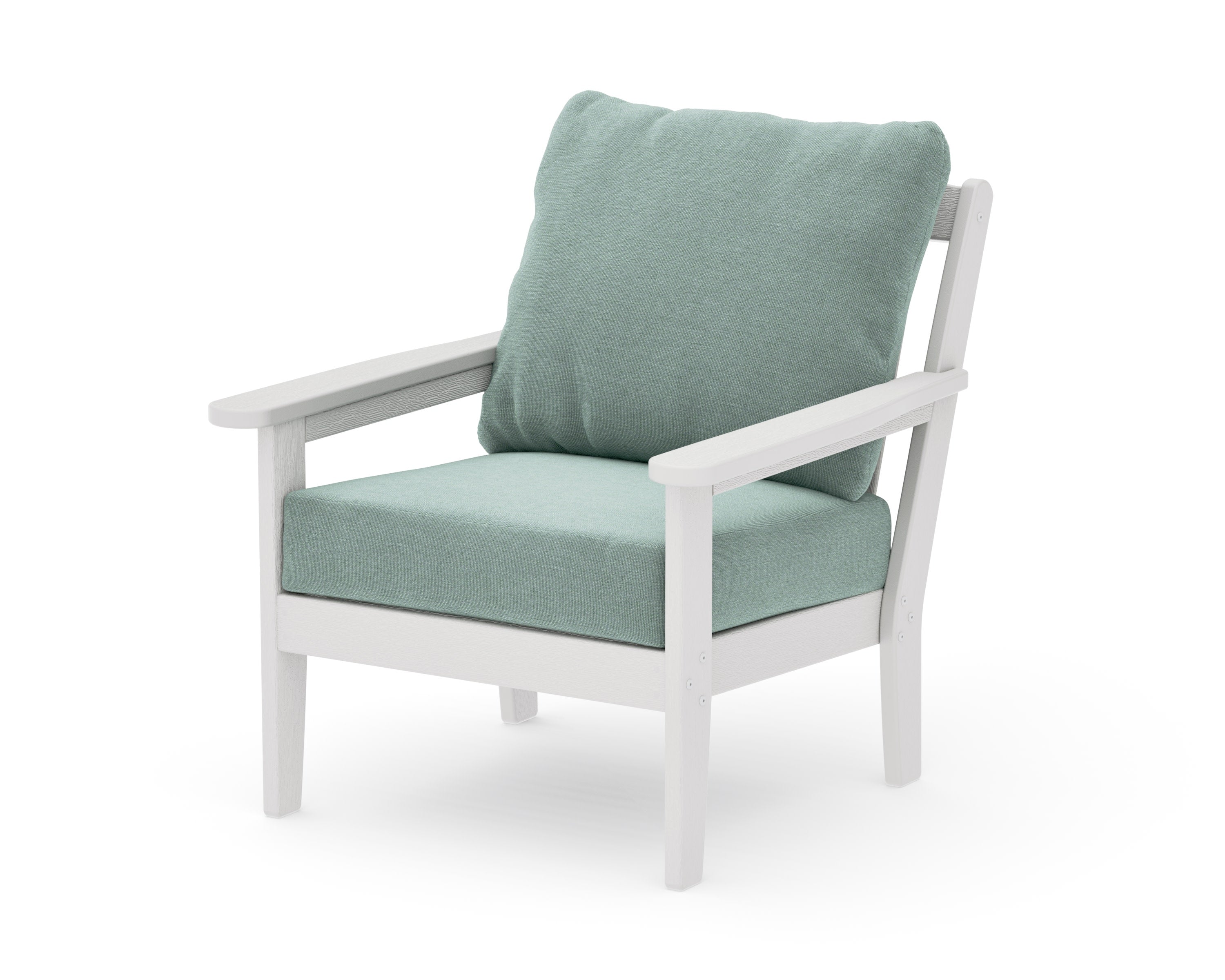 Cottage Deep Seating Chair in Vintage White / Glacier Spa