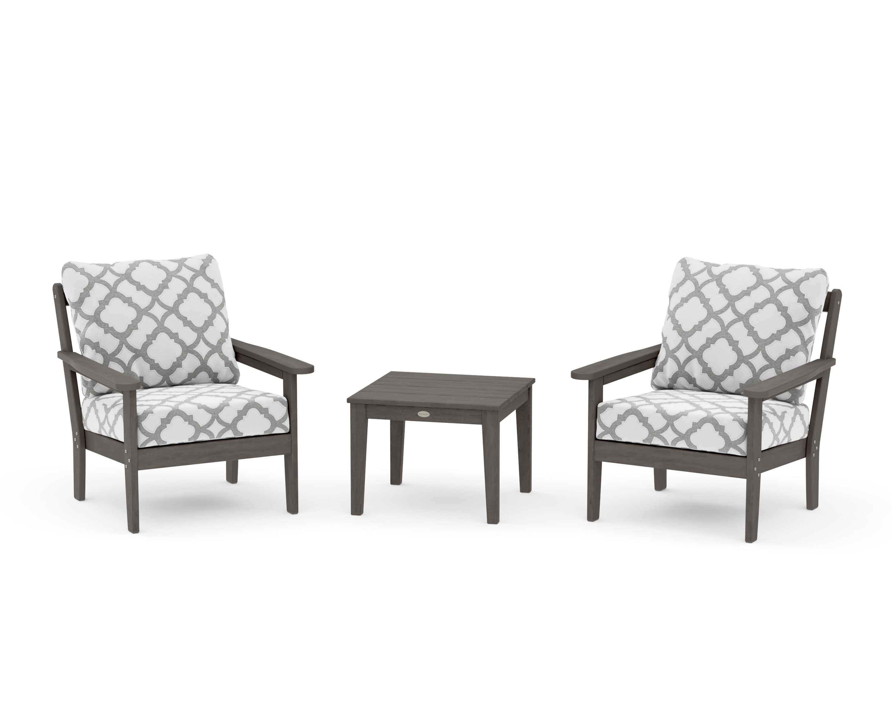 Cottage 3-Piece Deep Seating Set in Driftwood / Trellis Grey Mist