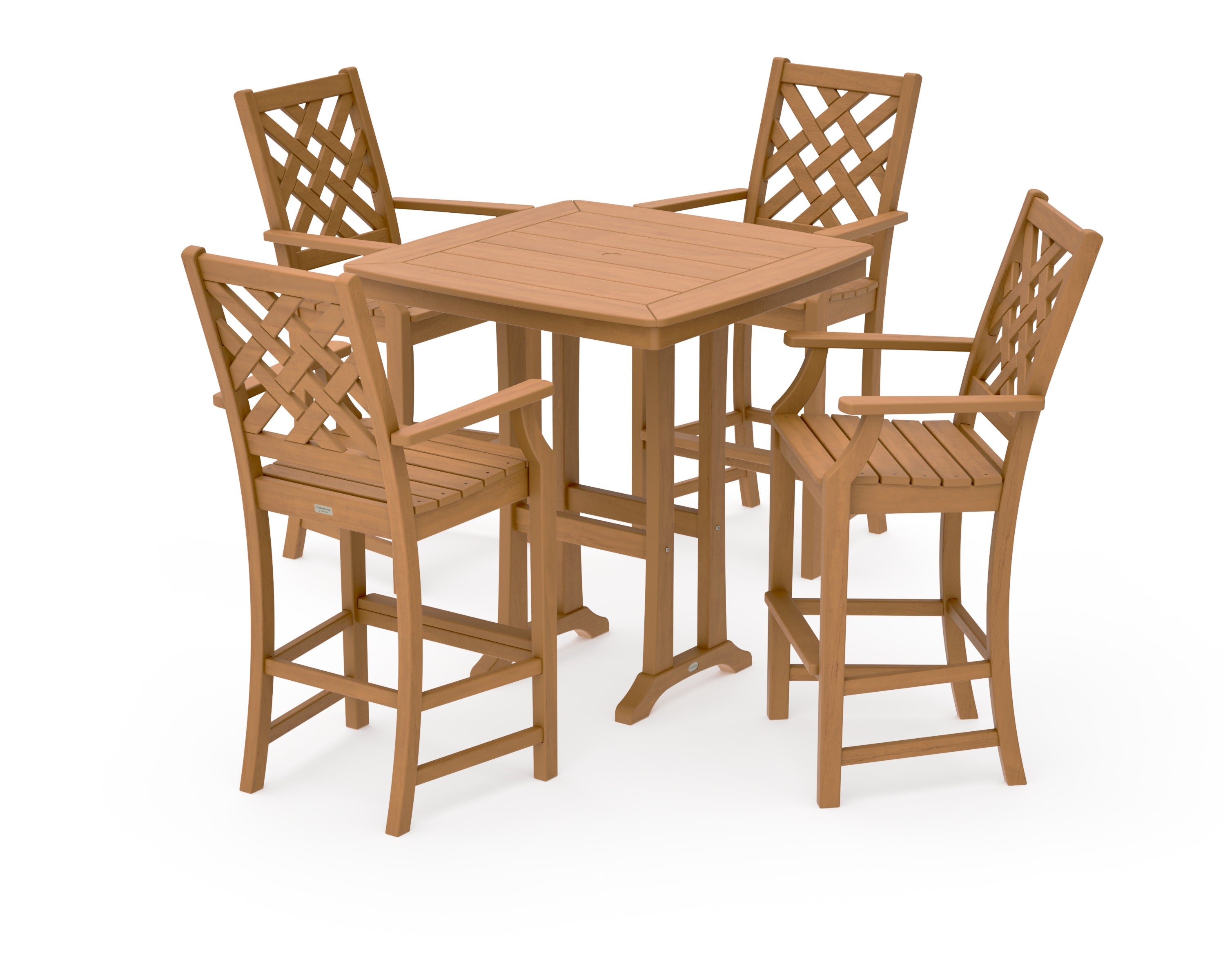 Wovendale 5-Piece Bar Set with Trestle Legs in Natural