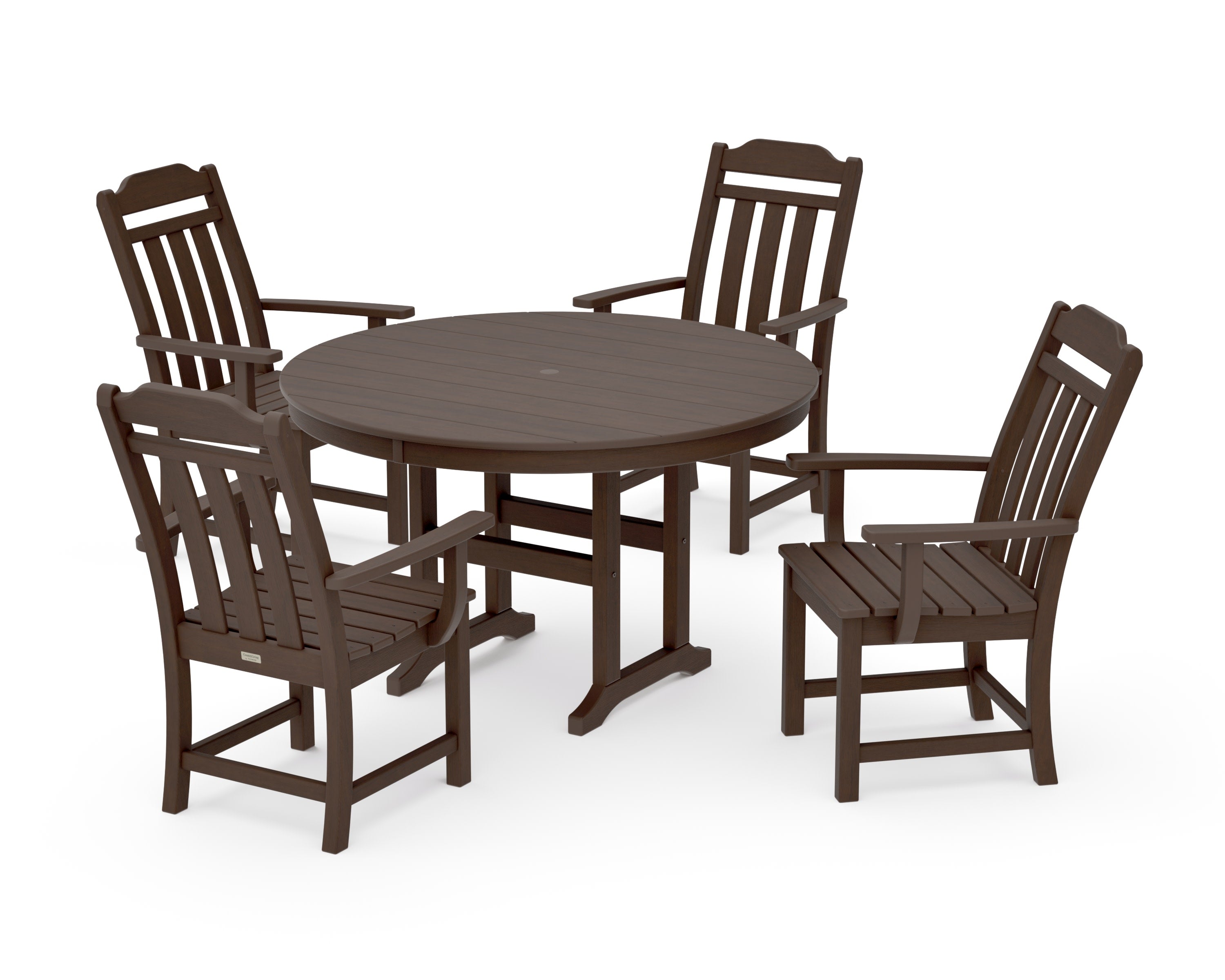 Cottage 5-Piece Round Farmhouse Dining Set in Kona