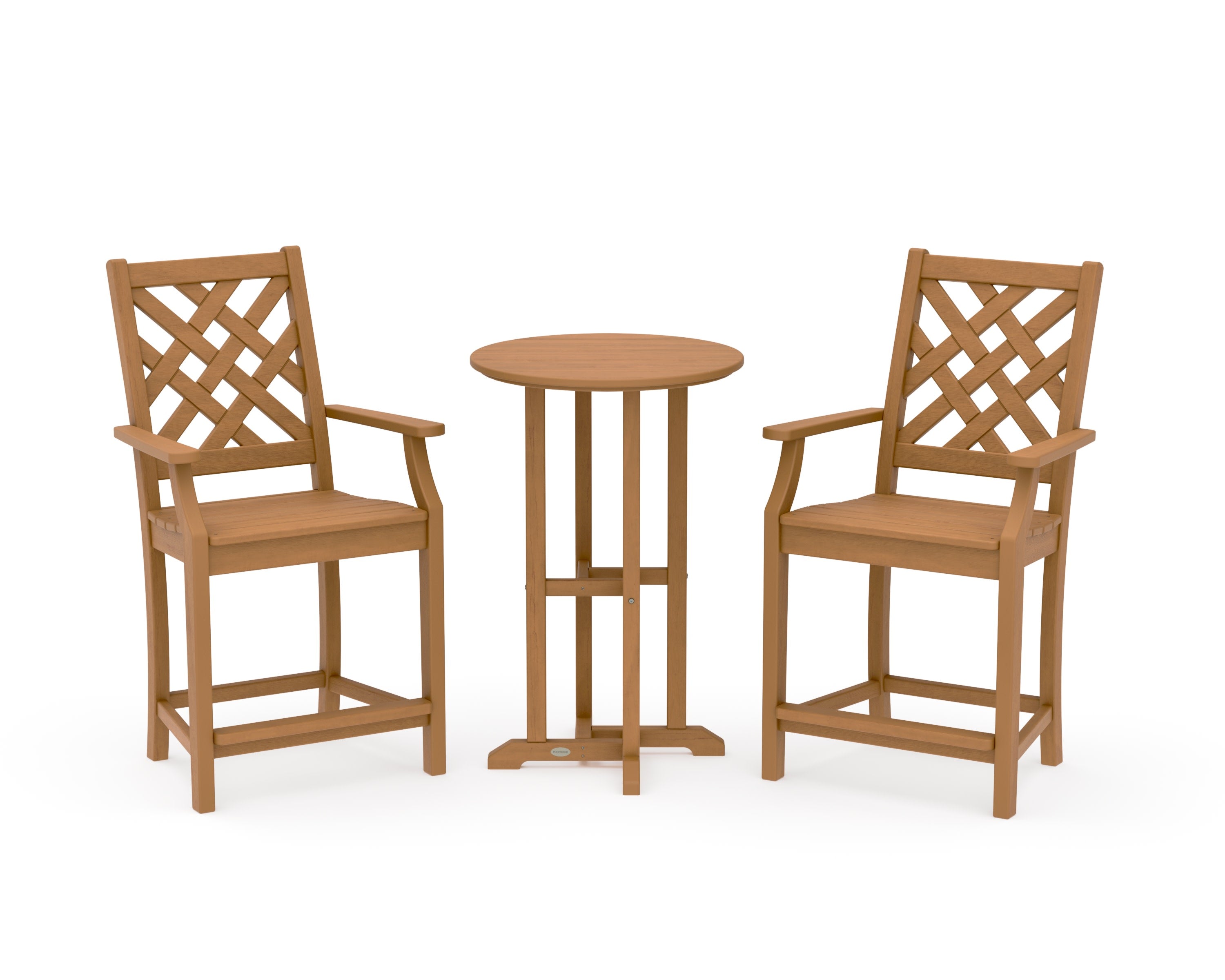Wovendale 3-Piece Farmhouse Bistro Counter Set in Natural