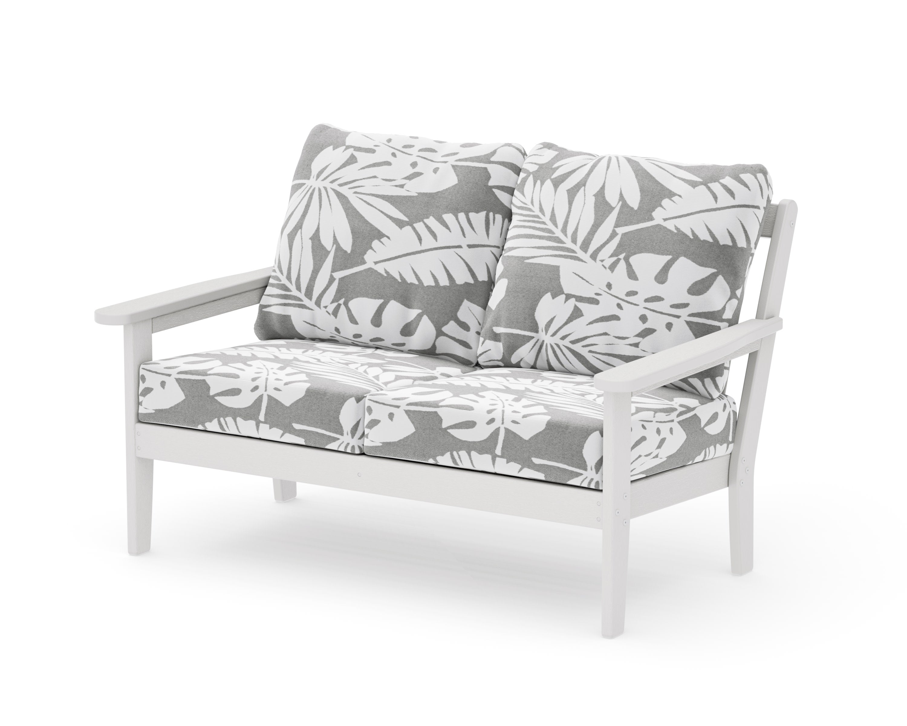 Cottage Deep Seating Loveseat in Vintage White / Leaf Grey Mist