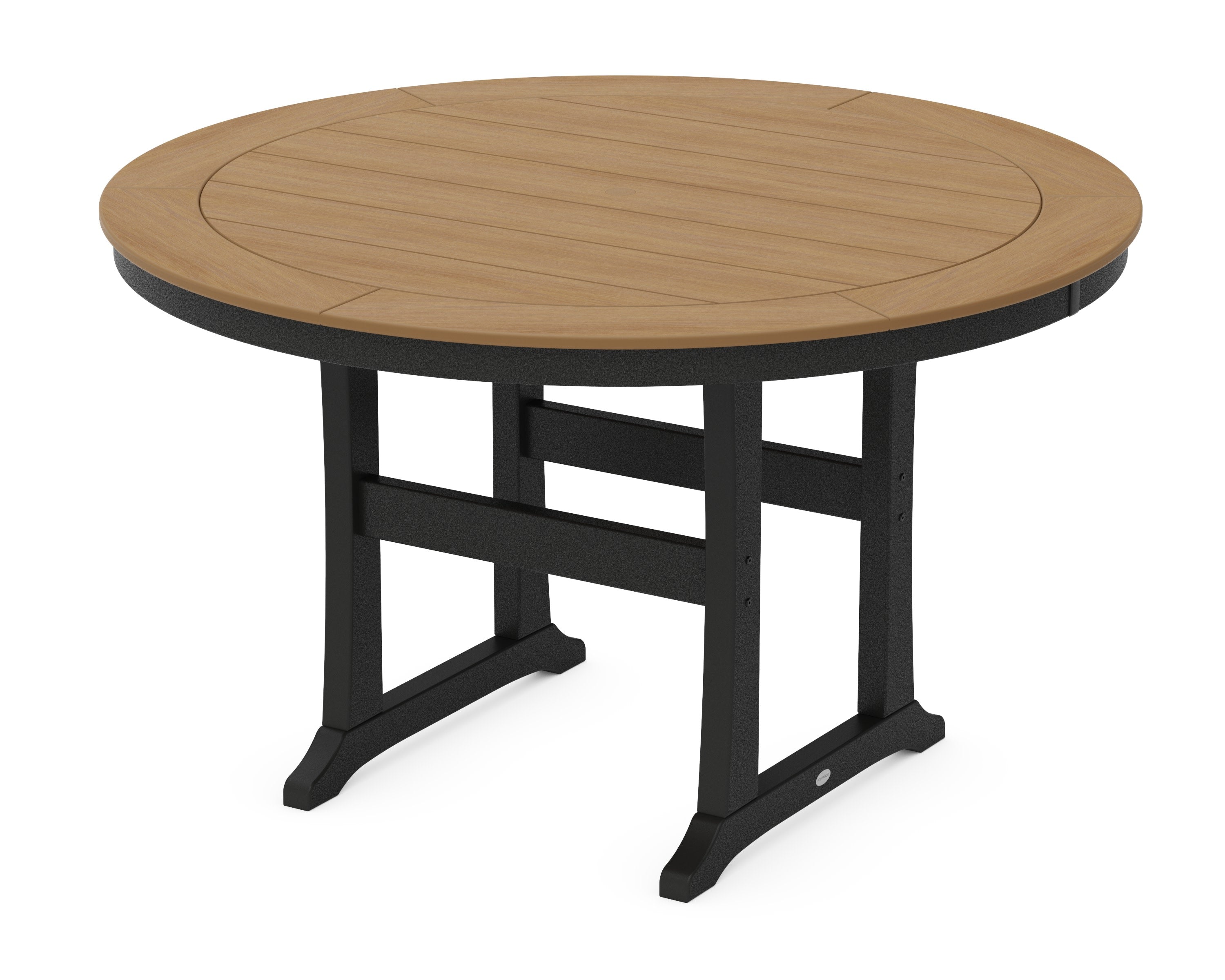 Nautical Trestle 60" Round Counter Table in Black / Natural