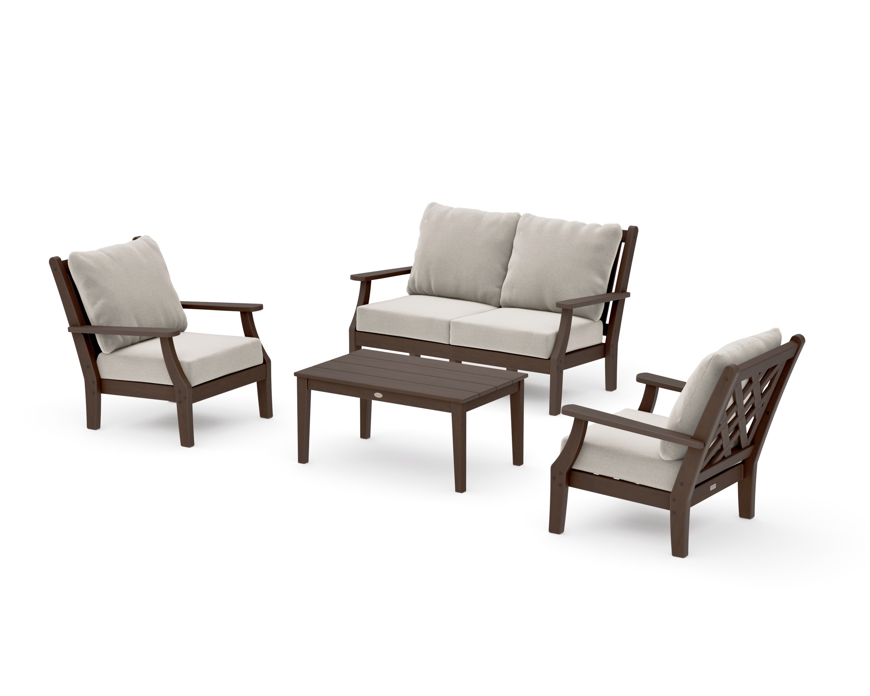 Wovendale 4-Piece Deep Seating Set with Loveseat in Kona / Dune Burlap