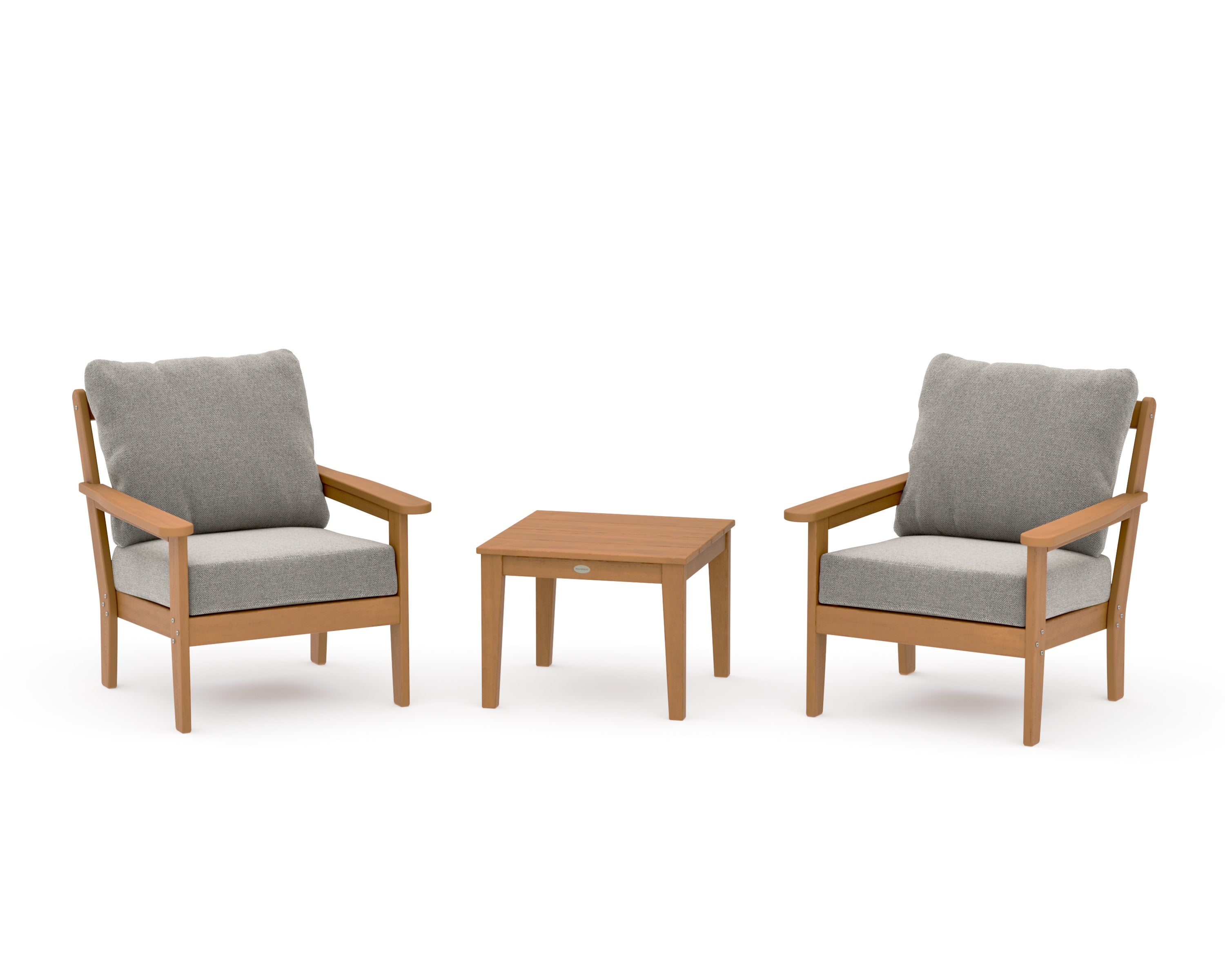Cottage 3-Piece Deep Seating Set in Natural / Weathered Tweed