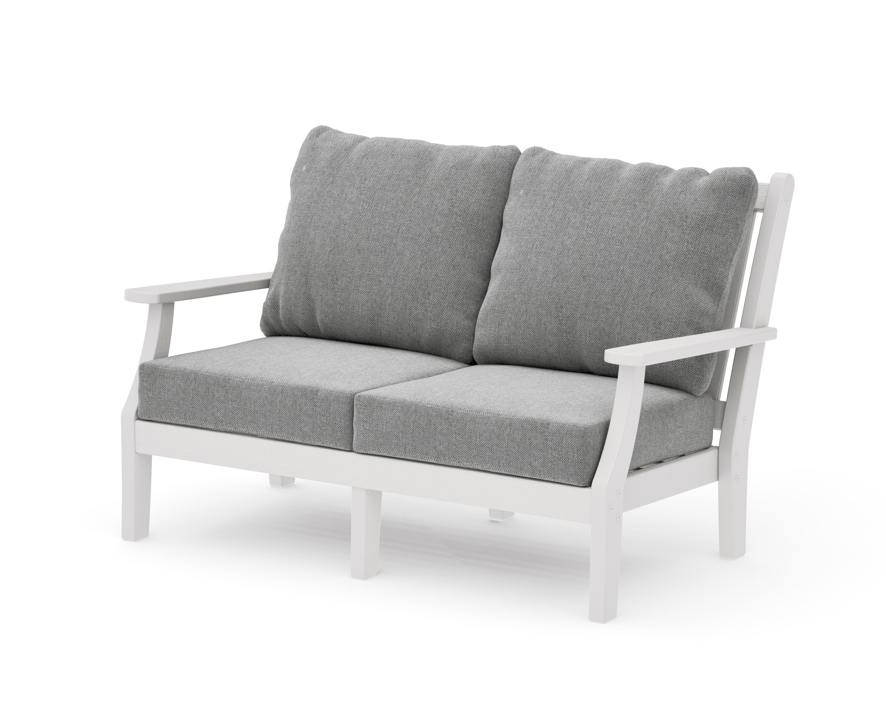 Wovendale Deep Seating Loveseat in Vintage White / Grey Mist