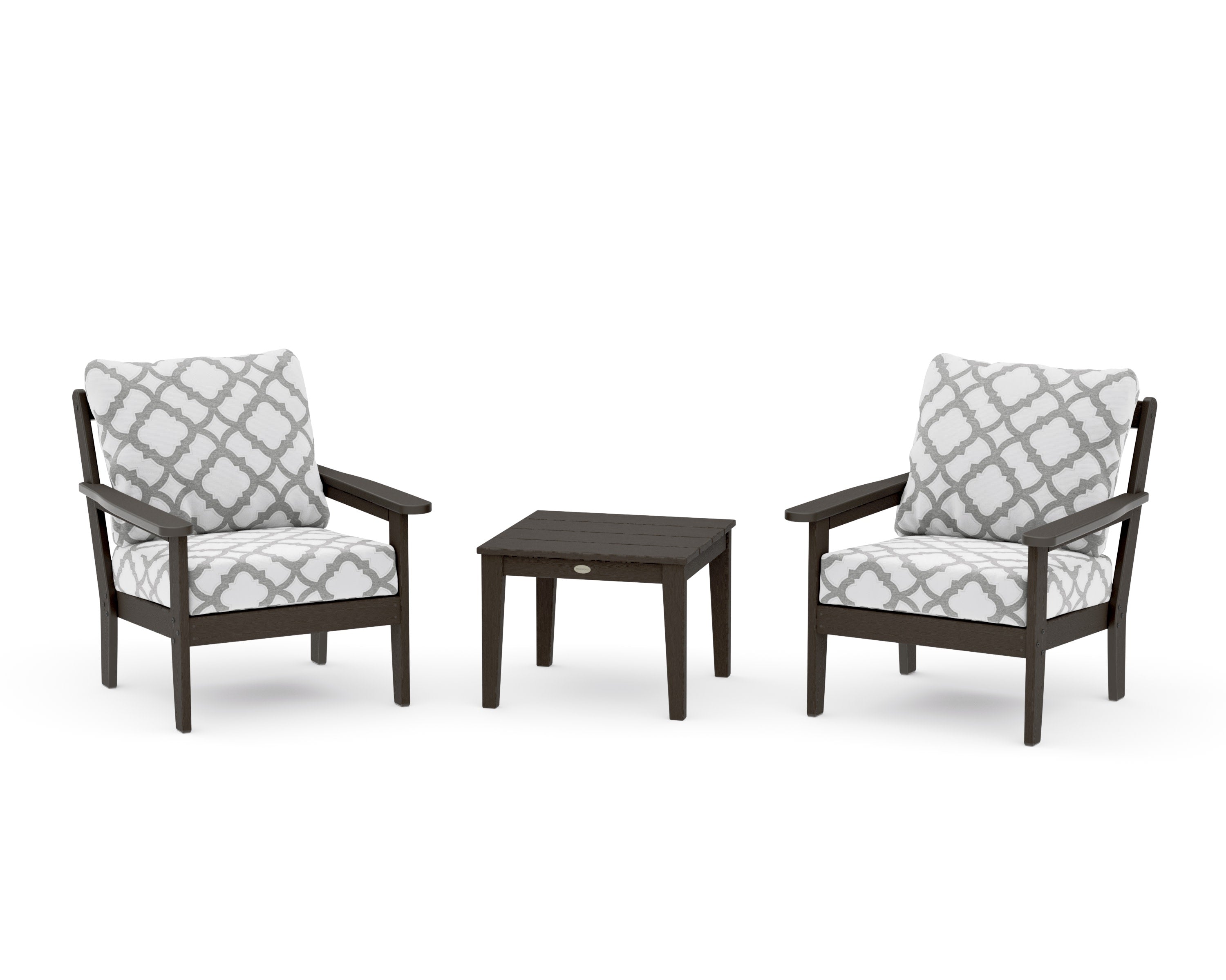 Cottage 3-Piece Deep Seating Set in Vintage Coffee / Trellis Grey Mist