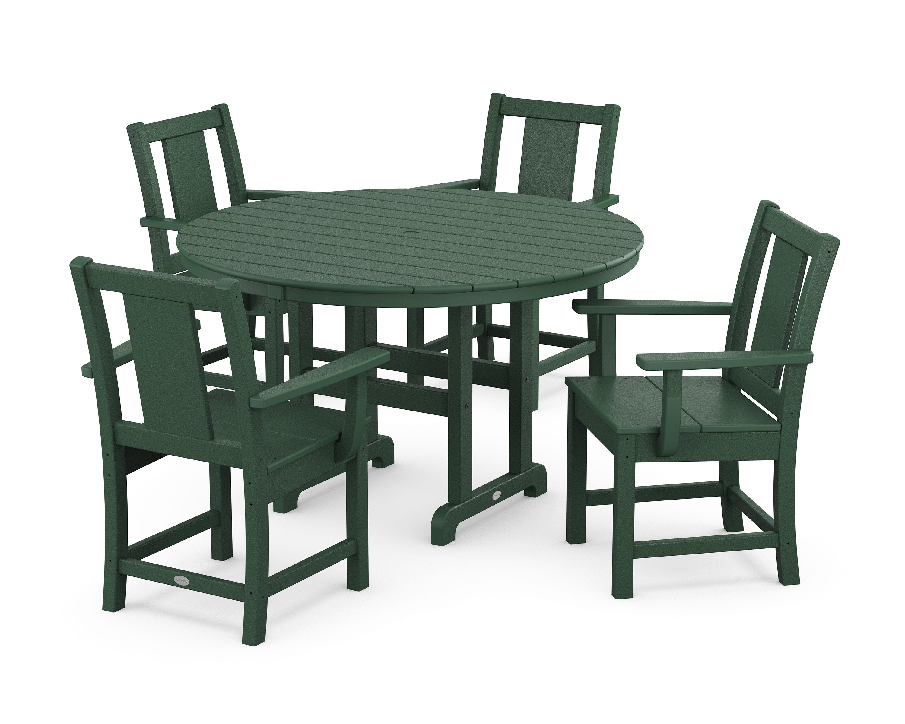 Prairie 5-Piece Round Farmhouse Dining Set in Green