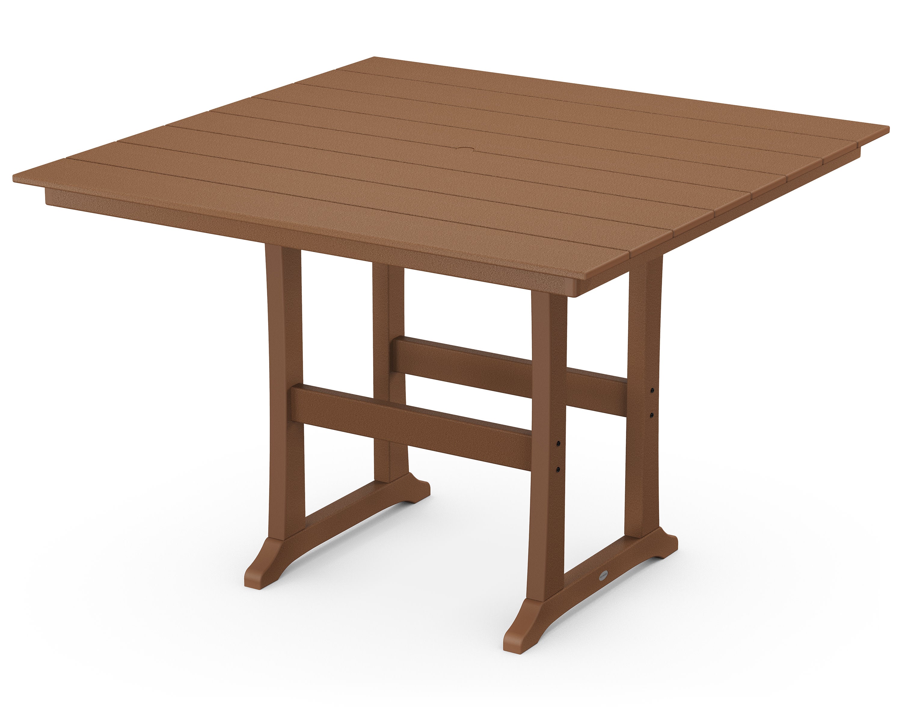 Farmhouse Trestle 59" Bar Table in Teak